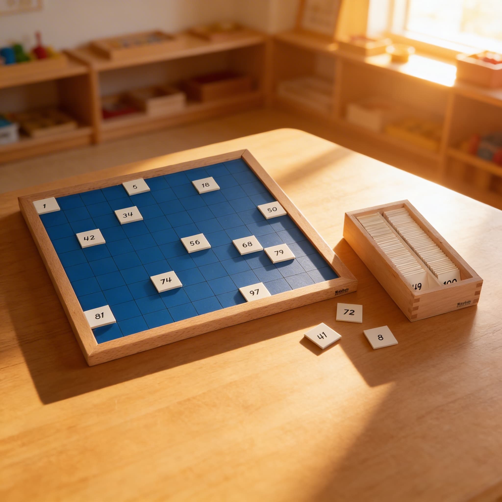 Stovková tabule — řazení čísel — Při použití