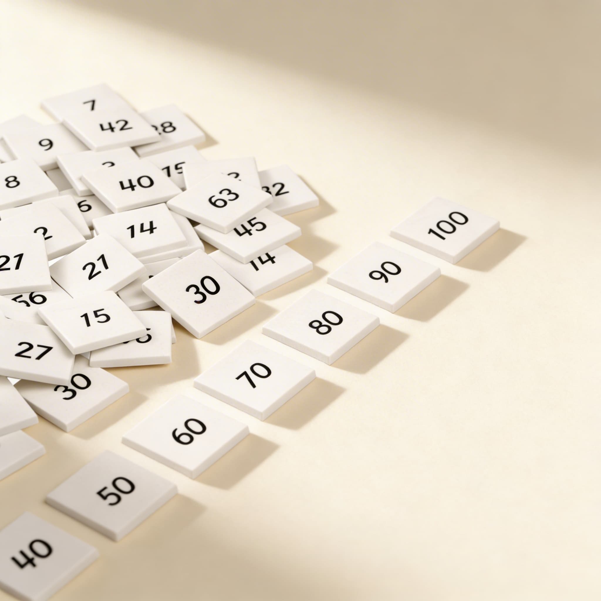 Pythagorova tabule: pouze dlaždice — Boční pohled