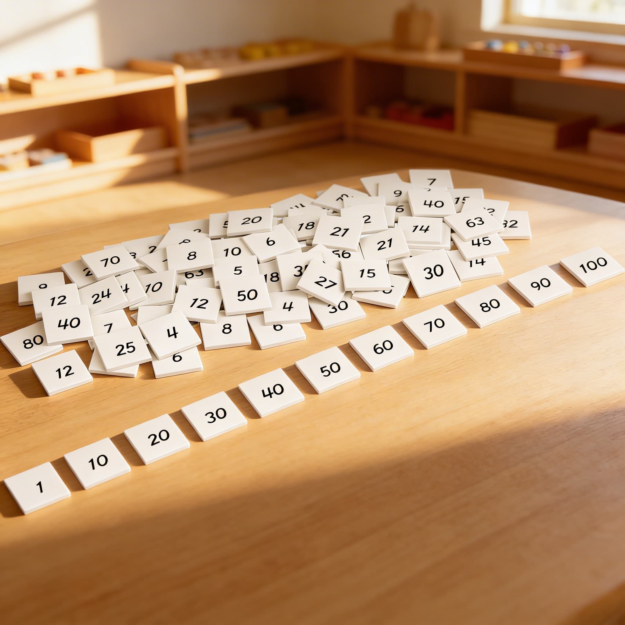 Pythagorova tabule: pouze dlaždice — Při použití