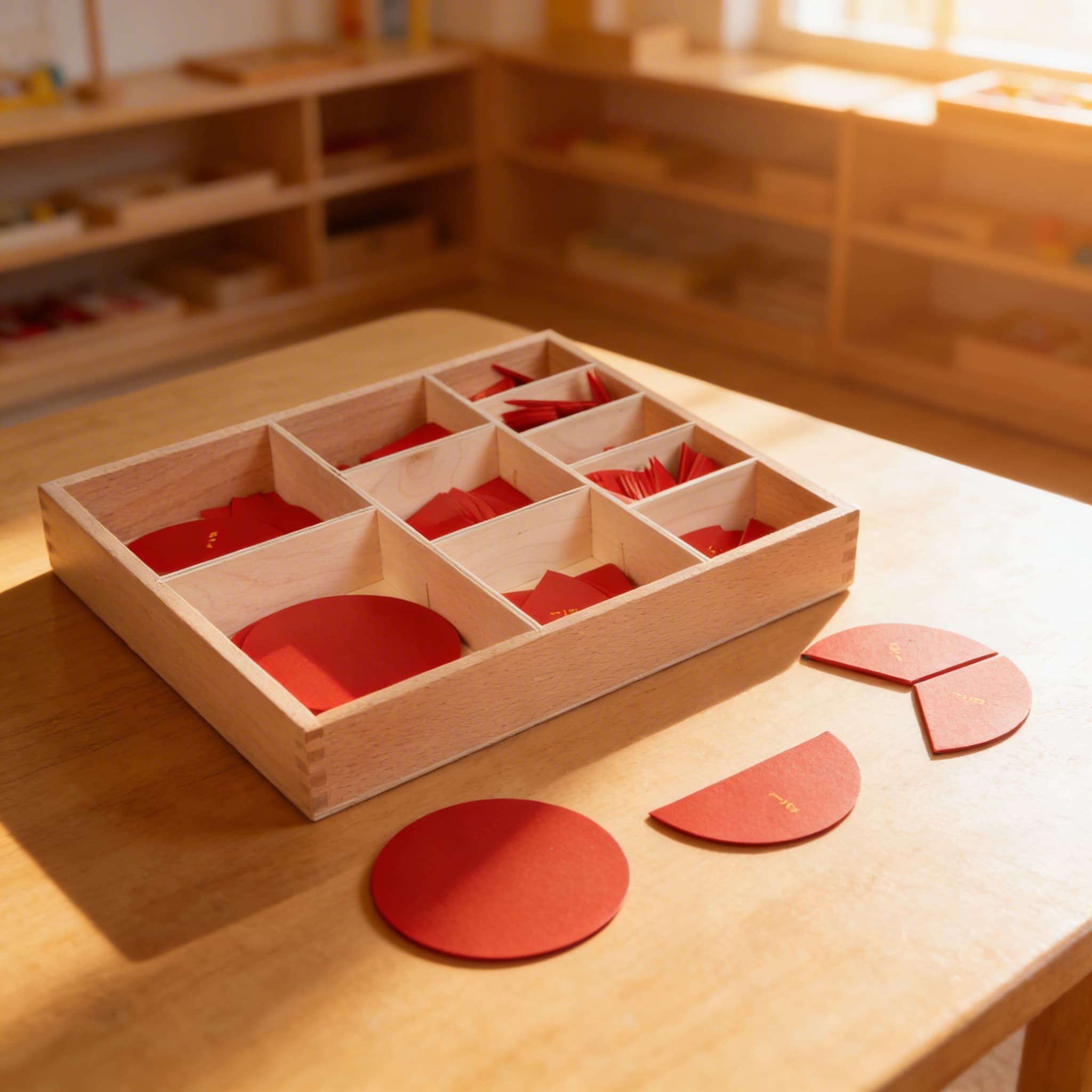 Vystřihované pojmenované zlomkové kruhy — Při použití