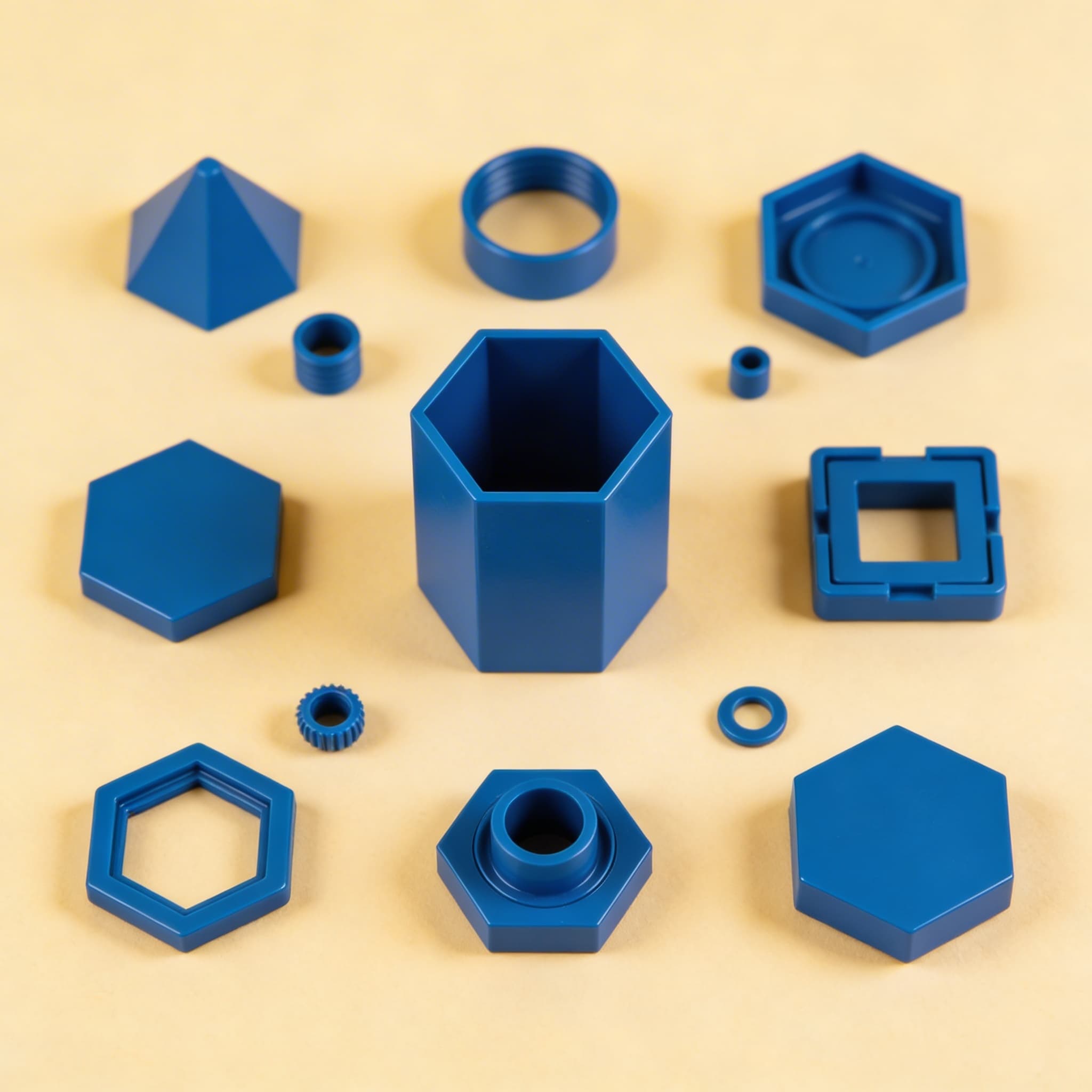 Sechseckiger Prisma — geometrischer Körper zur Formerkundung — Seitenansicht