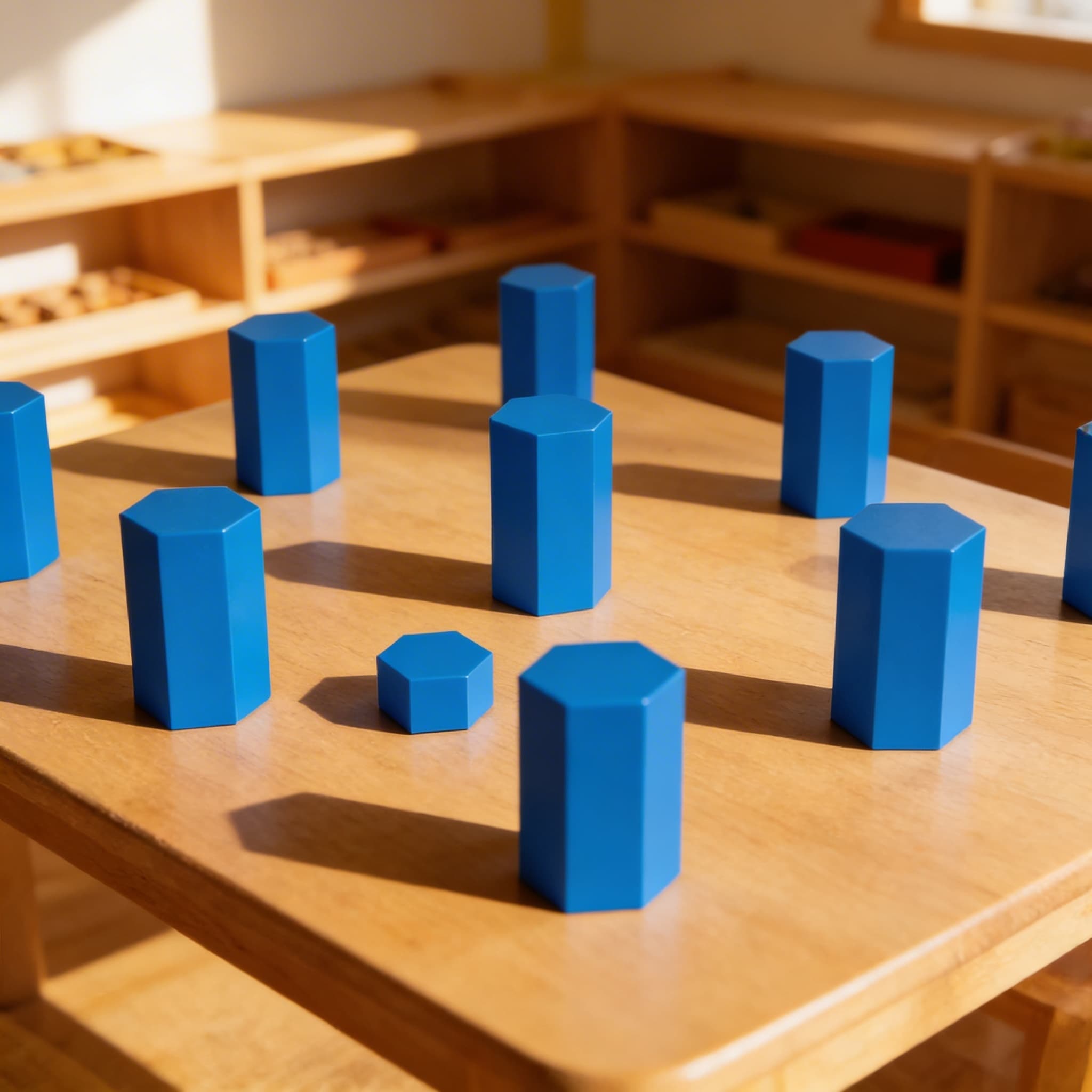 Sechseckiger Prisma — geometrischer Körper zur Formerkundung — Im Einsatz