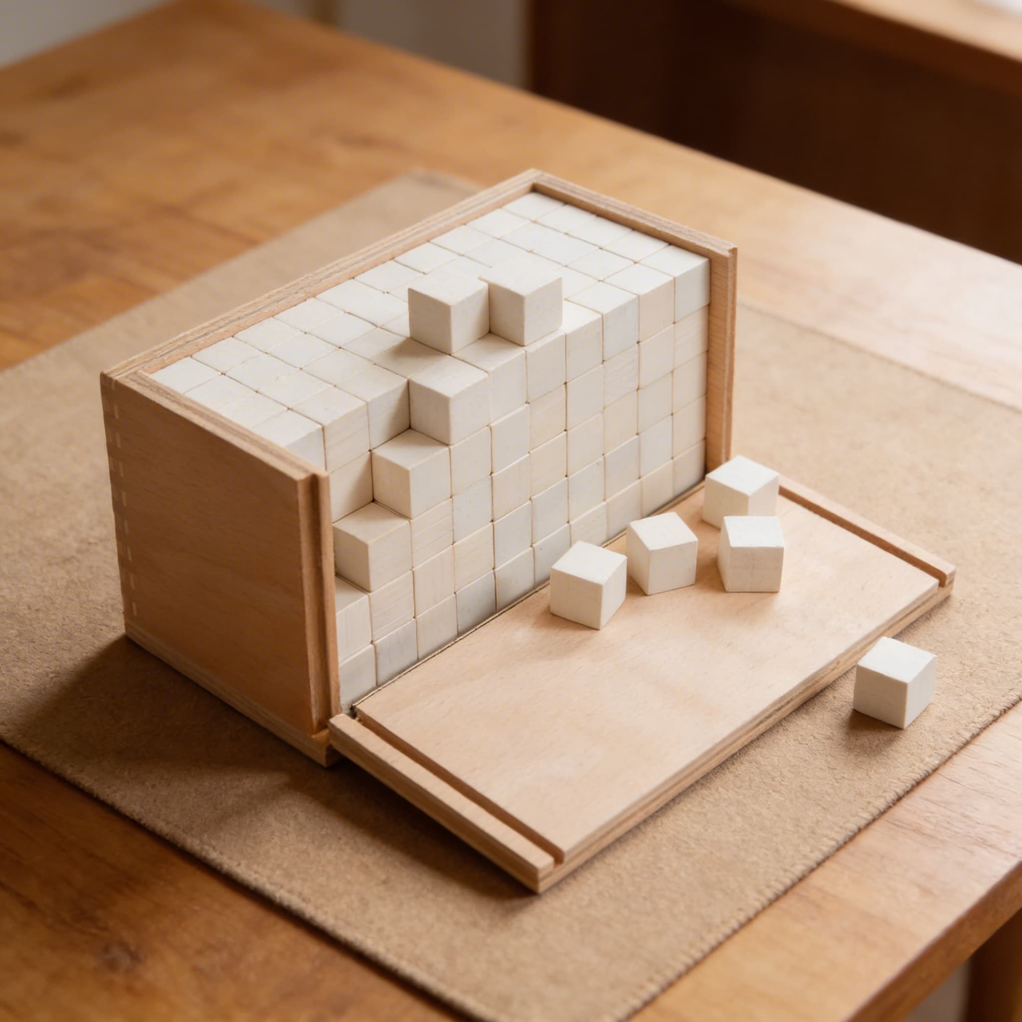 Volumenkasten — 250 Einheitswürfel zur kubischen Volumen-Erkundung — Detailansicht