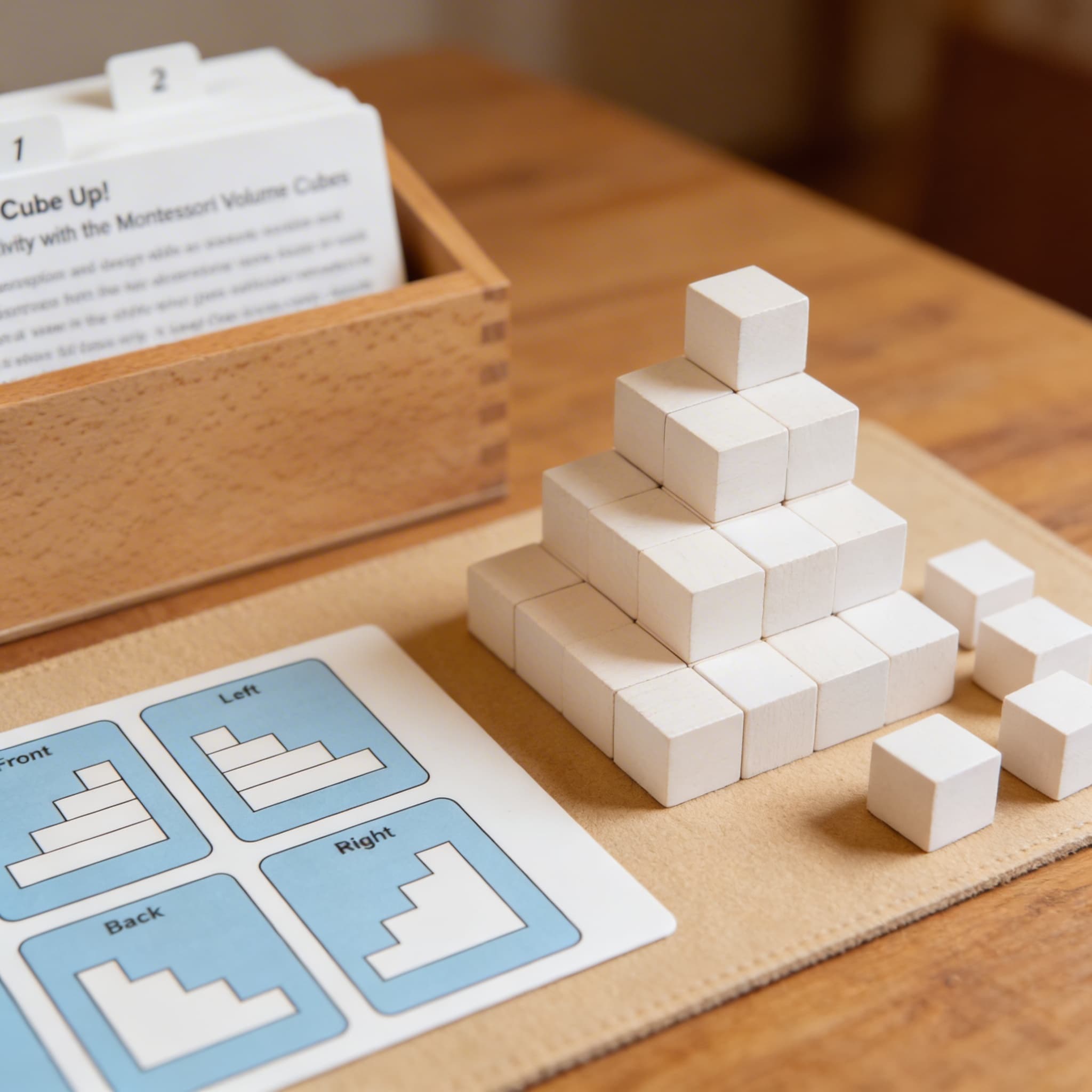 Cube Up! — 3D-Bau-Challenge mit weißen Würfeln — Detailansicht