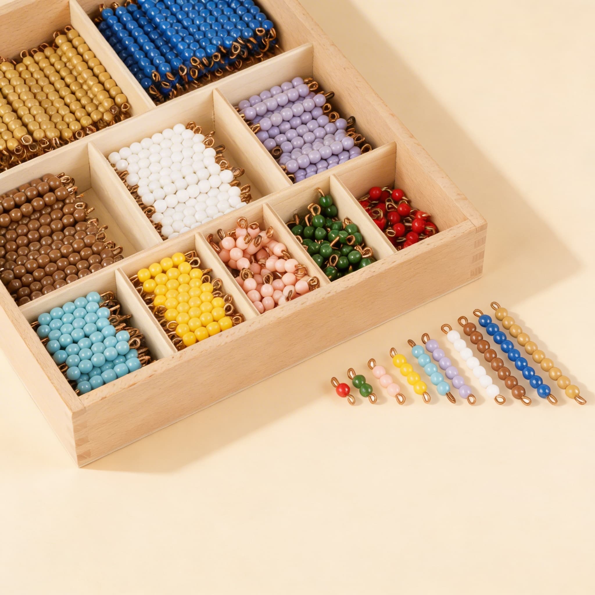 Dekanomiales Perlenstäbe-Set — Vollständige Nylon-Perlen 1-10 — Katalogansicht