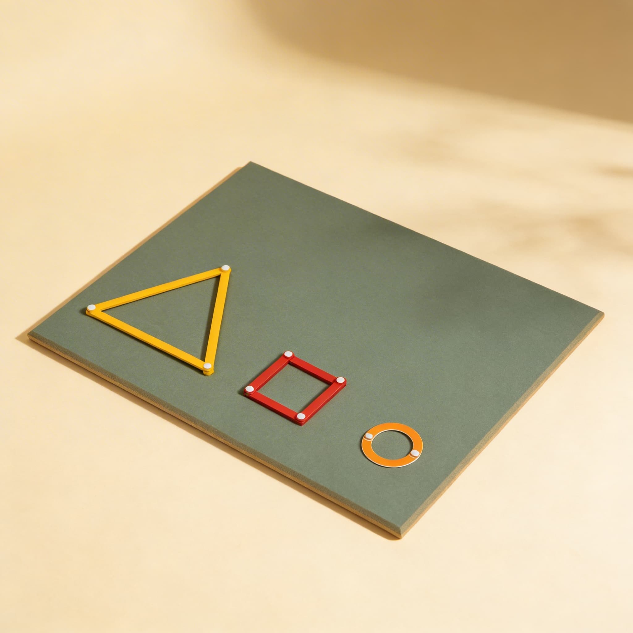 Grosse Arbeitsplatte — Für Geometrische Stäbchen-Materialien — Seitenansicht