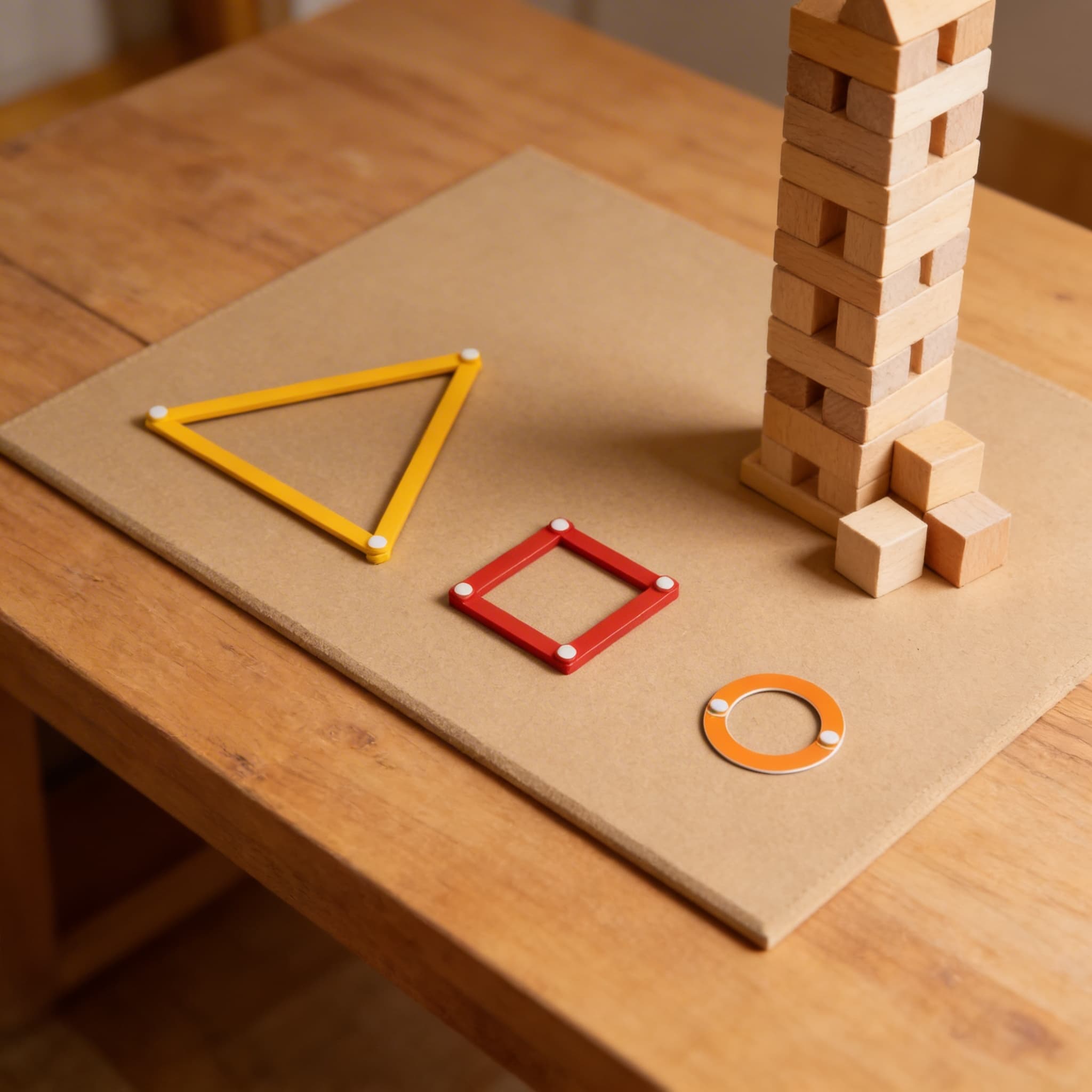 Grosse Arbeitsplatte — Für Geometrische Stäbchen-Materialien — Detailansicht