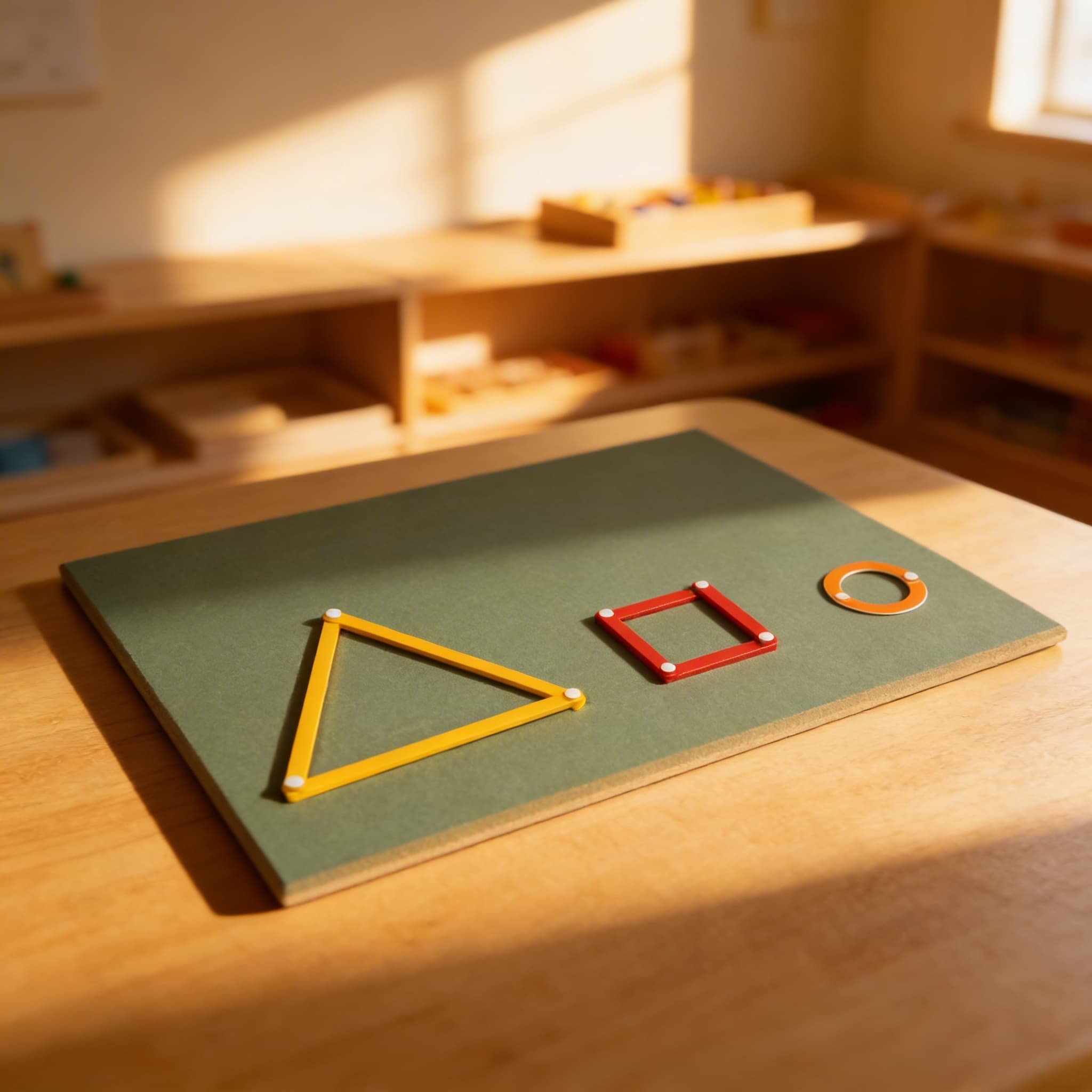 Grosse Arbeitsplatte — Für Geometrische Stäbchen-Materialien — Im Einsatz