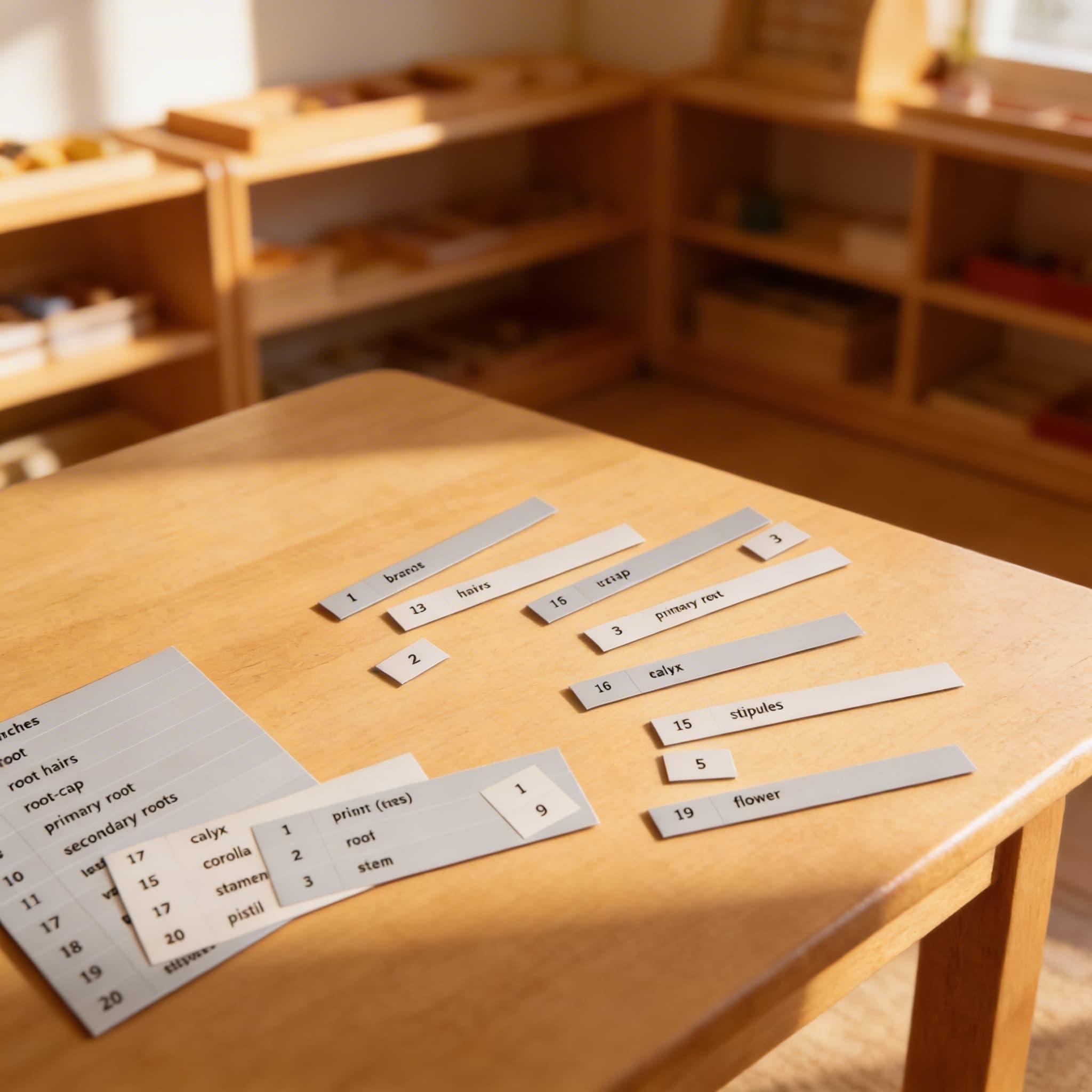 Karty s názvami: Prvá sada botanických kariet — Pri použití