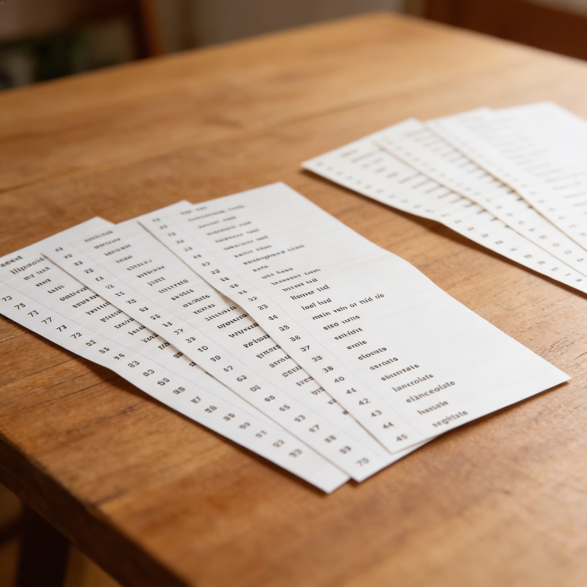 Karty s názvy: Druhá sada botanických karet — Detailní pohled