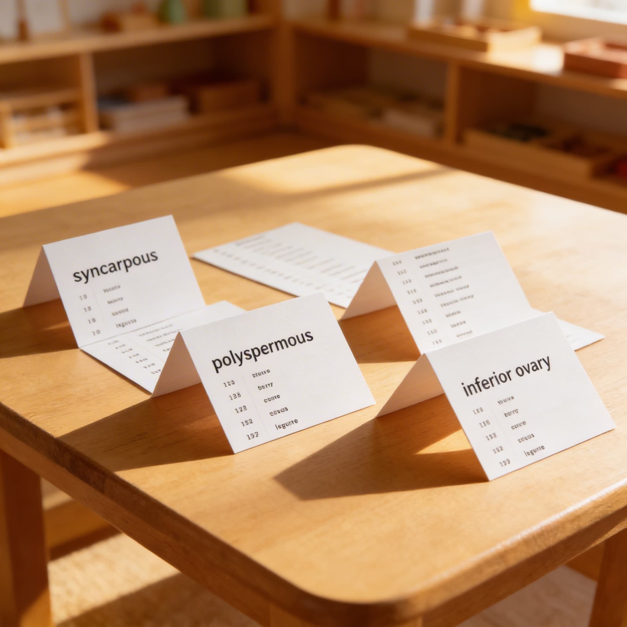 Karty s názvy: Třetí sada botanických karet — Při použití