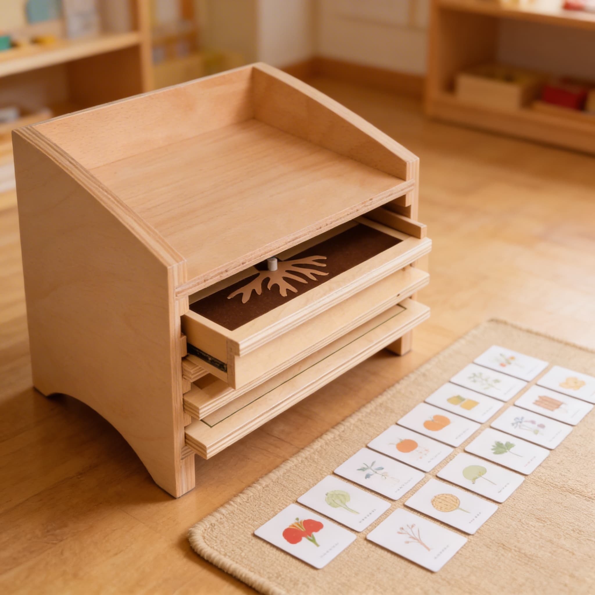 Botanik-Puzzleschrank: Vier Fächer — Ansicht 3