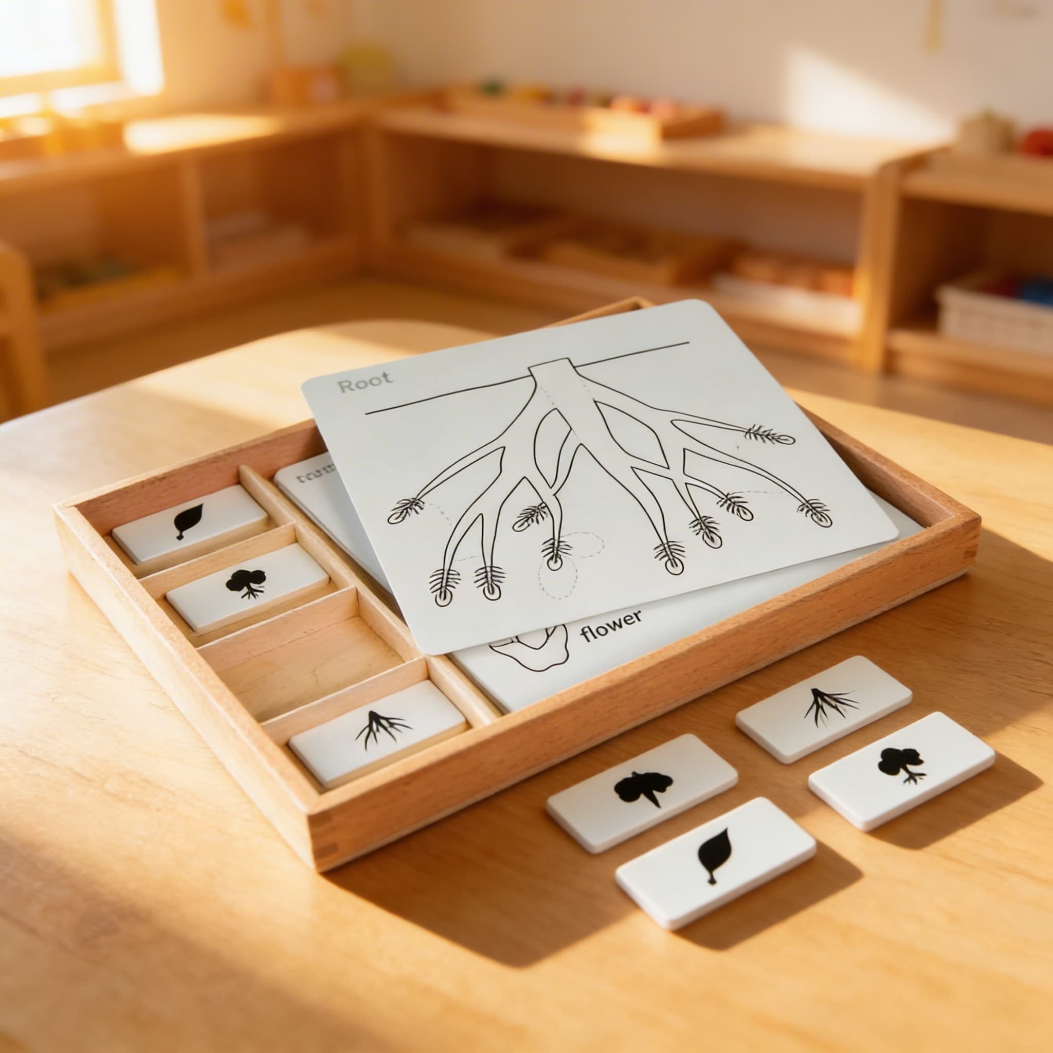 Souprava aktivit k botanickým skládačkám — Při použití