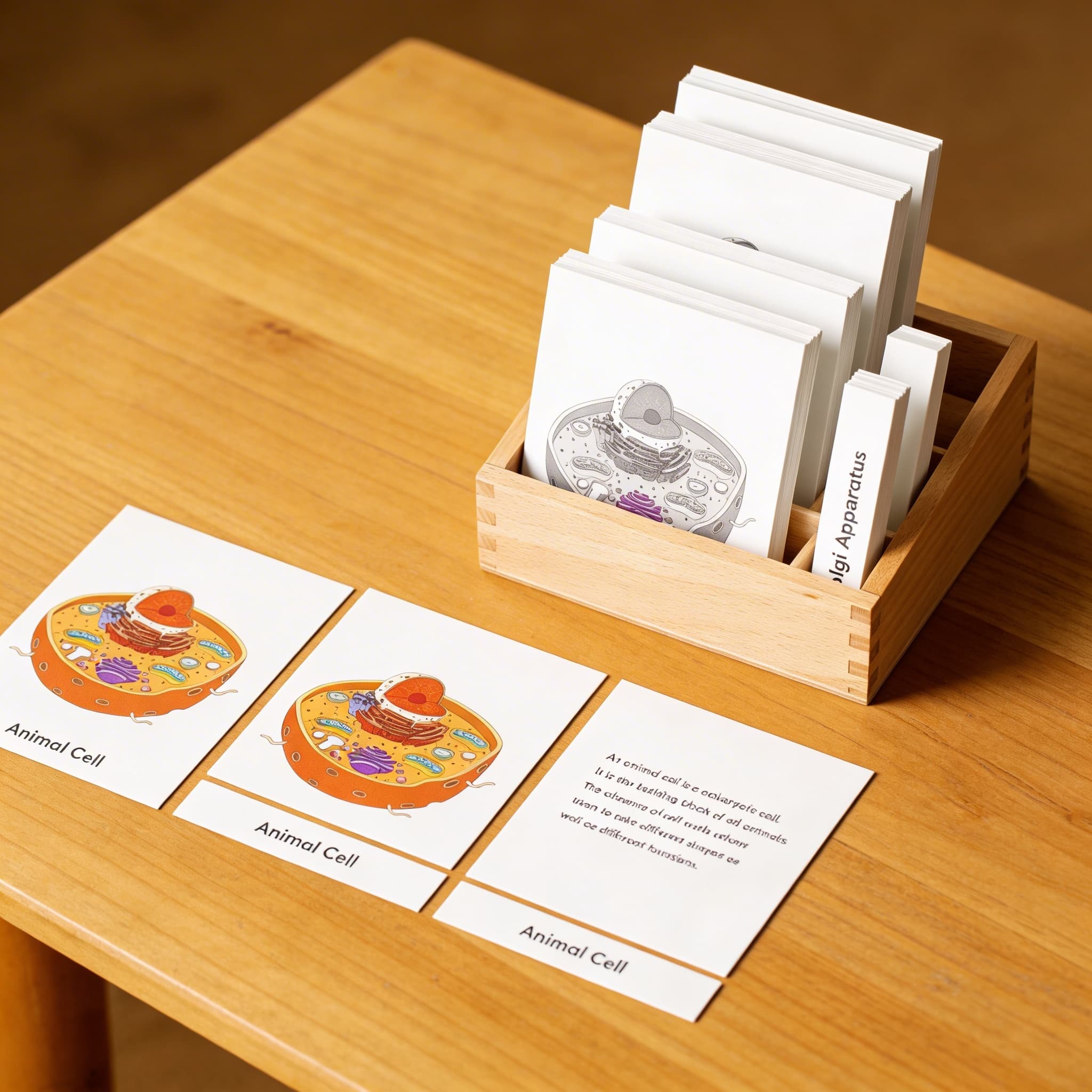 Nomenklaturní karty: živočišná buňka — Detailní pohled