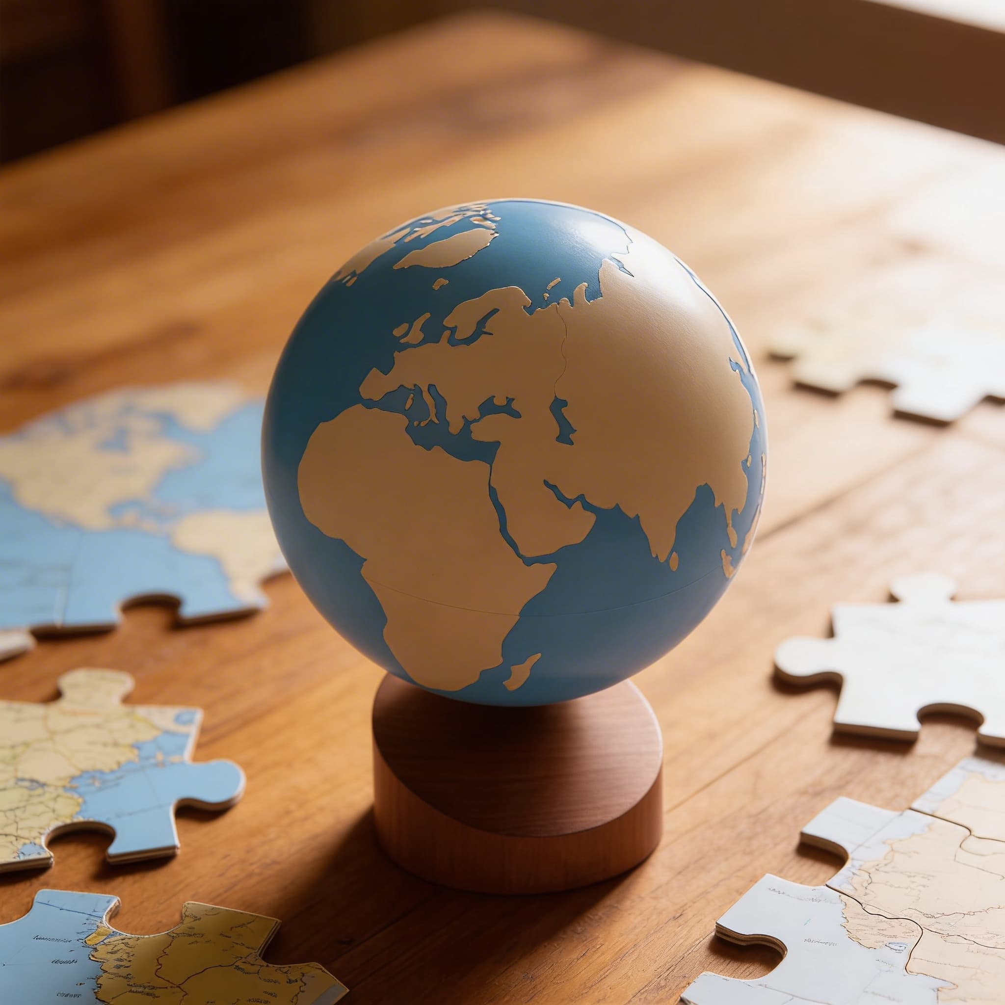 Land-Wasser-Globus: Bemalt — Detailansicht