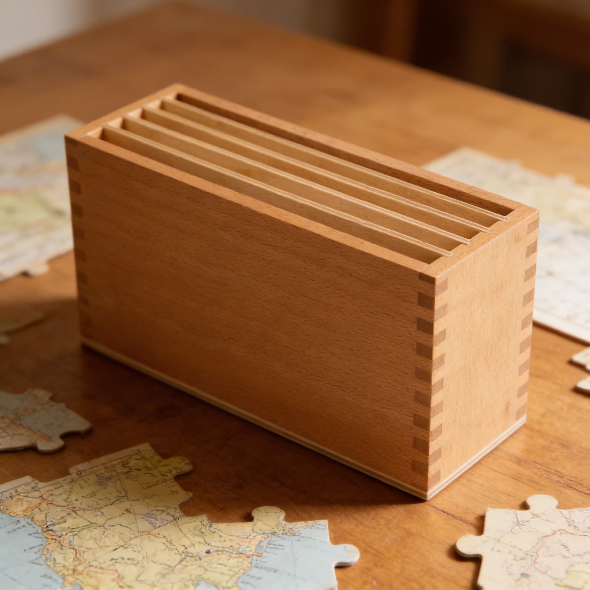 Landformen-Karten Box — Buche Aufbewahrung für Geographie — Detailansicht