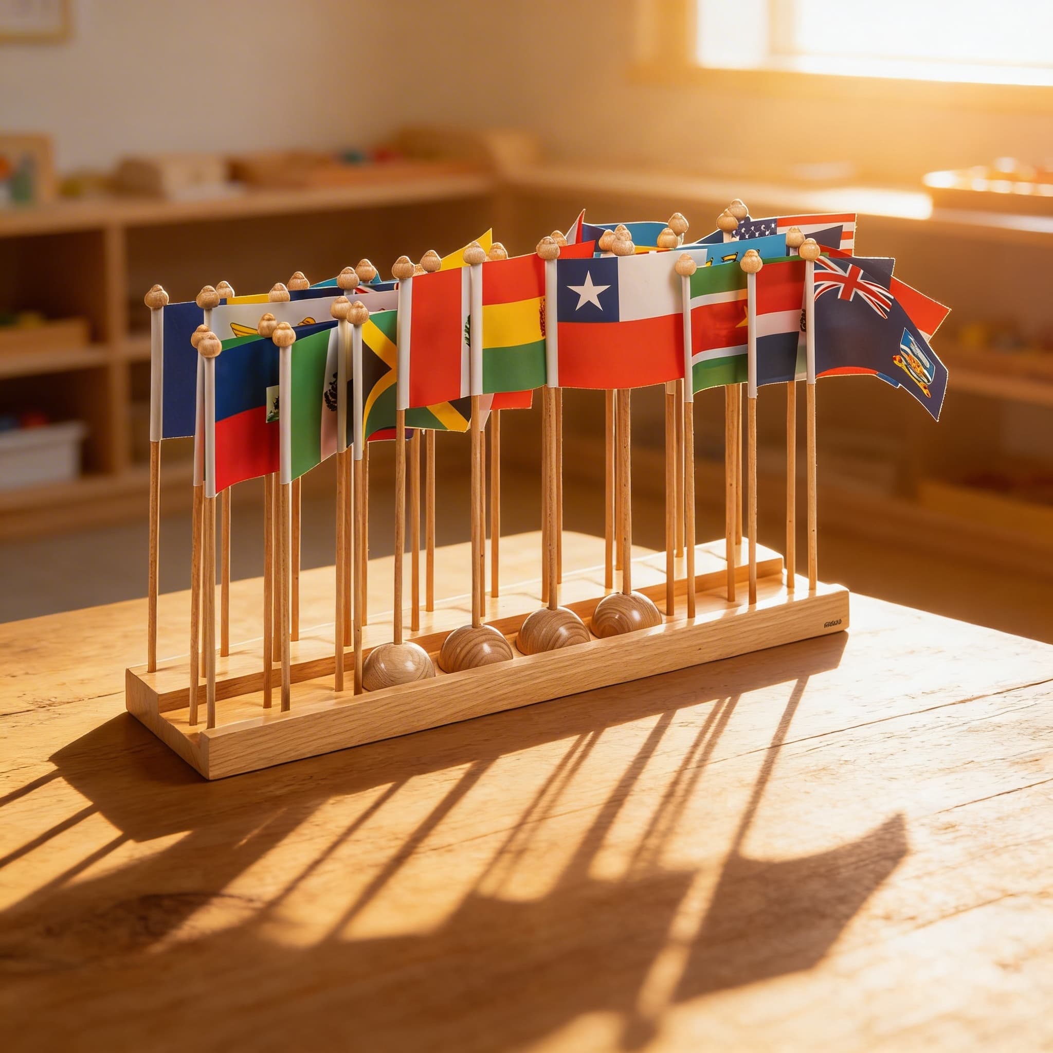 Stojan s vlajkami Ameriky — Severní a Jižní Amerika bez Karibiku — Při použití