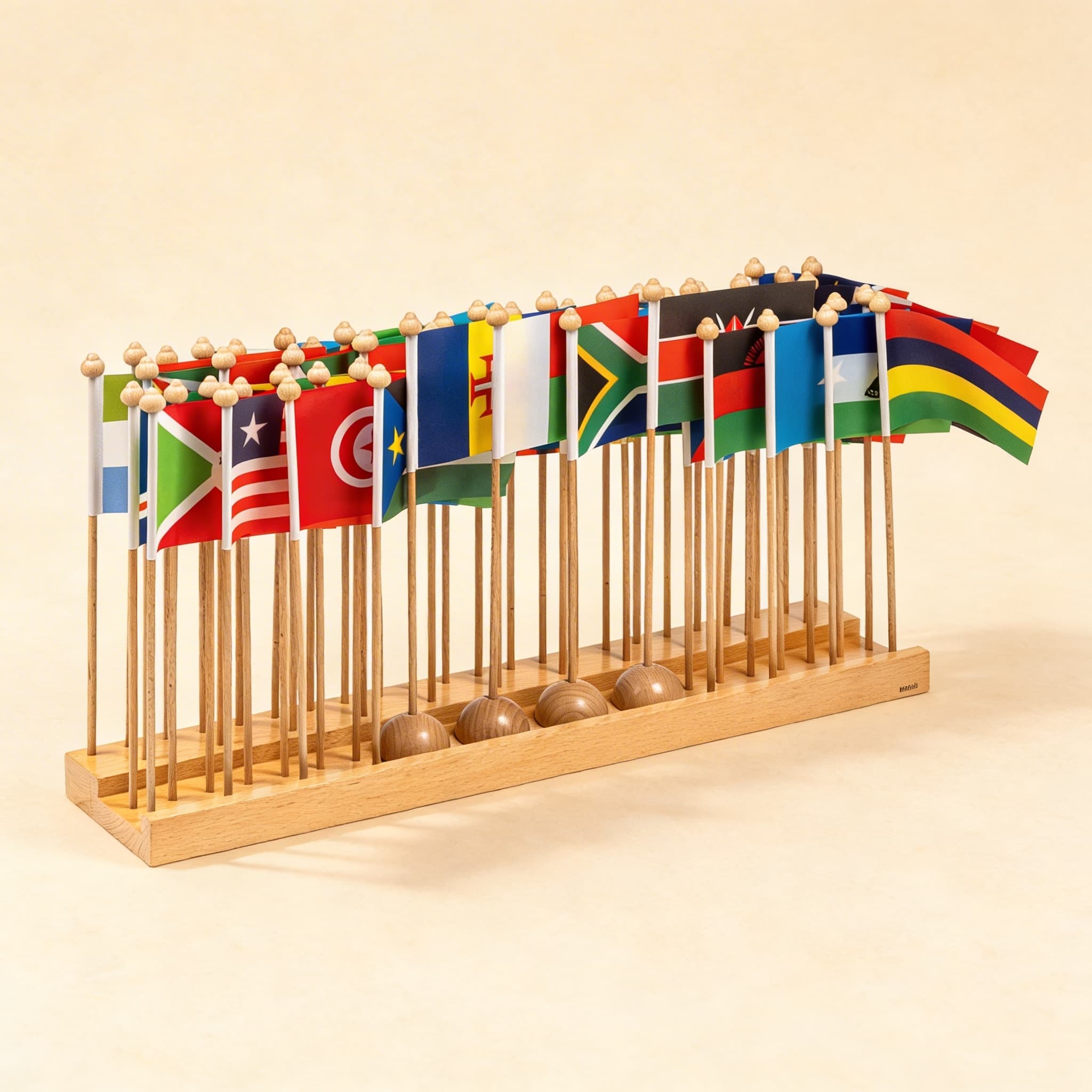 Stojan pro africké vlajky — rozpoznávání zemí a umisťování — Katalogový pohled