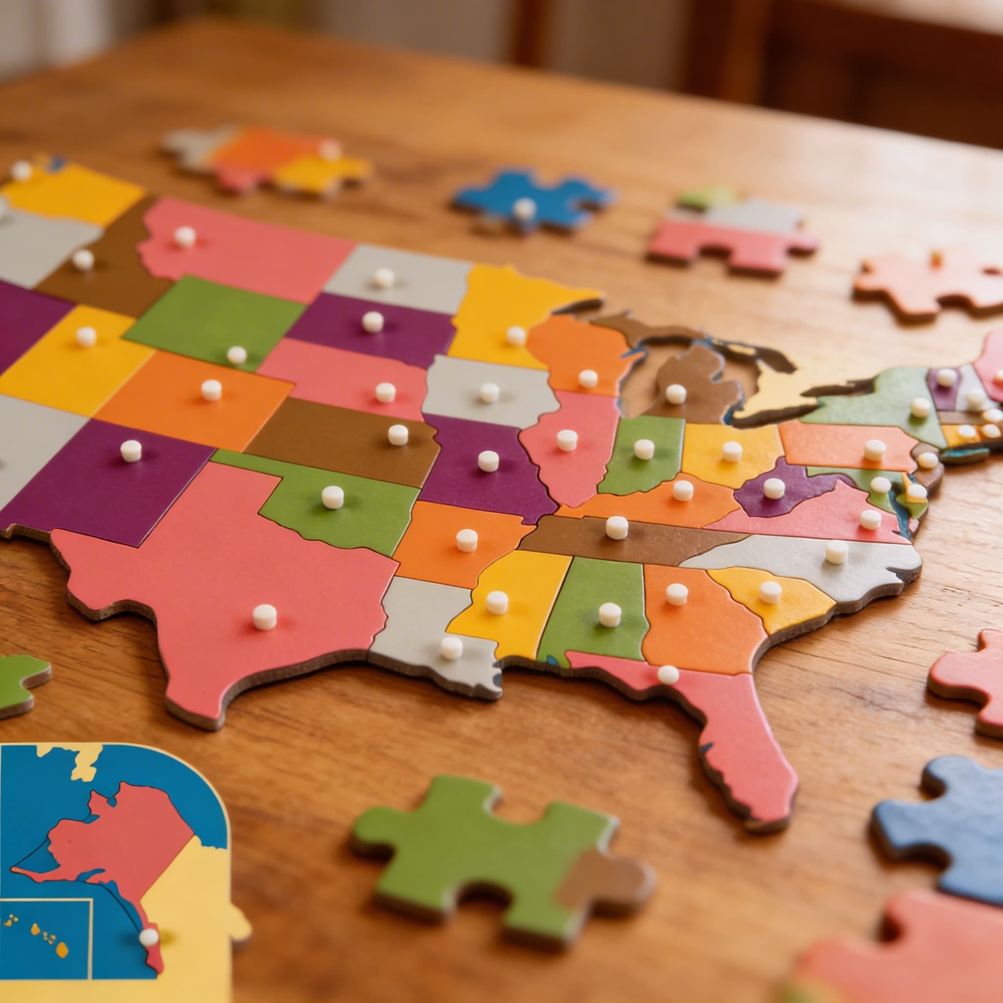 Puzzlekarte: Vereinigte Staaten — Ansicht 3