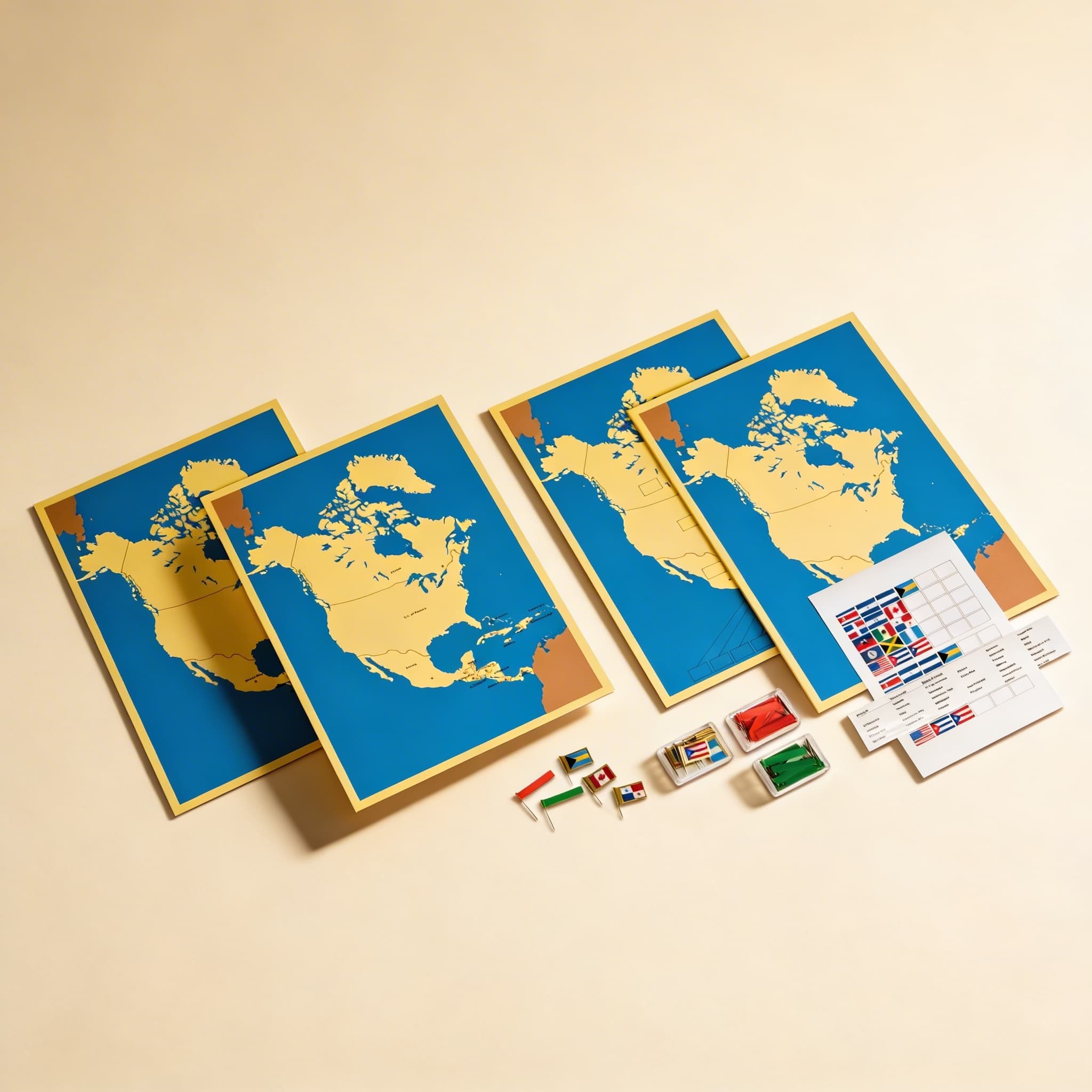 Vier Karten von Nordamerika