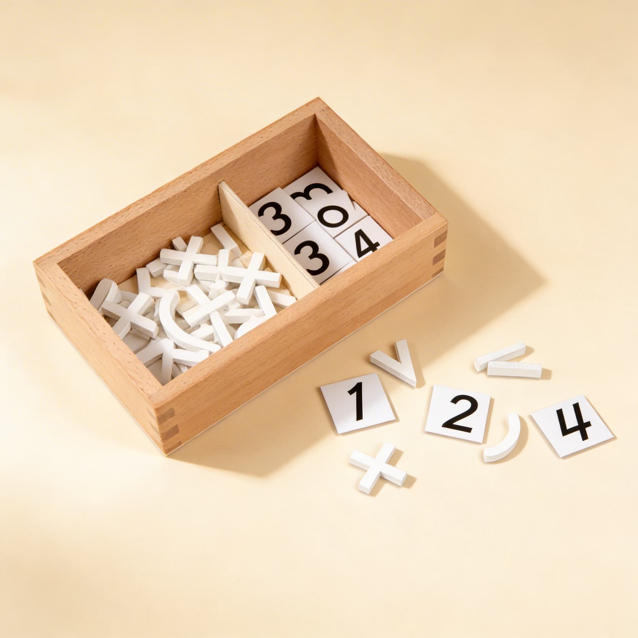 Rechenzeichen Box — Mathematische Symbole für Gleichungen — Seitenansicht