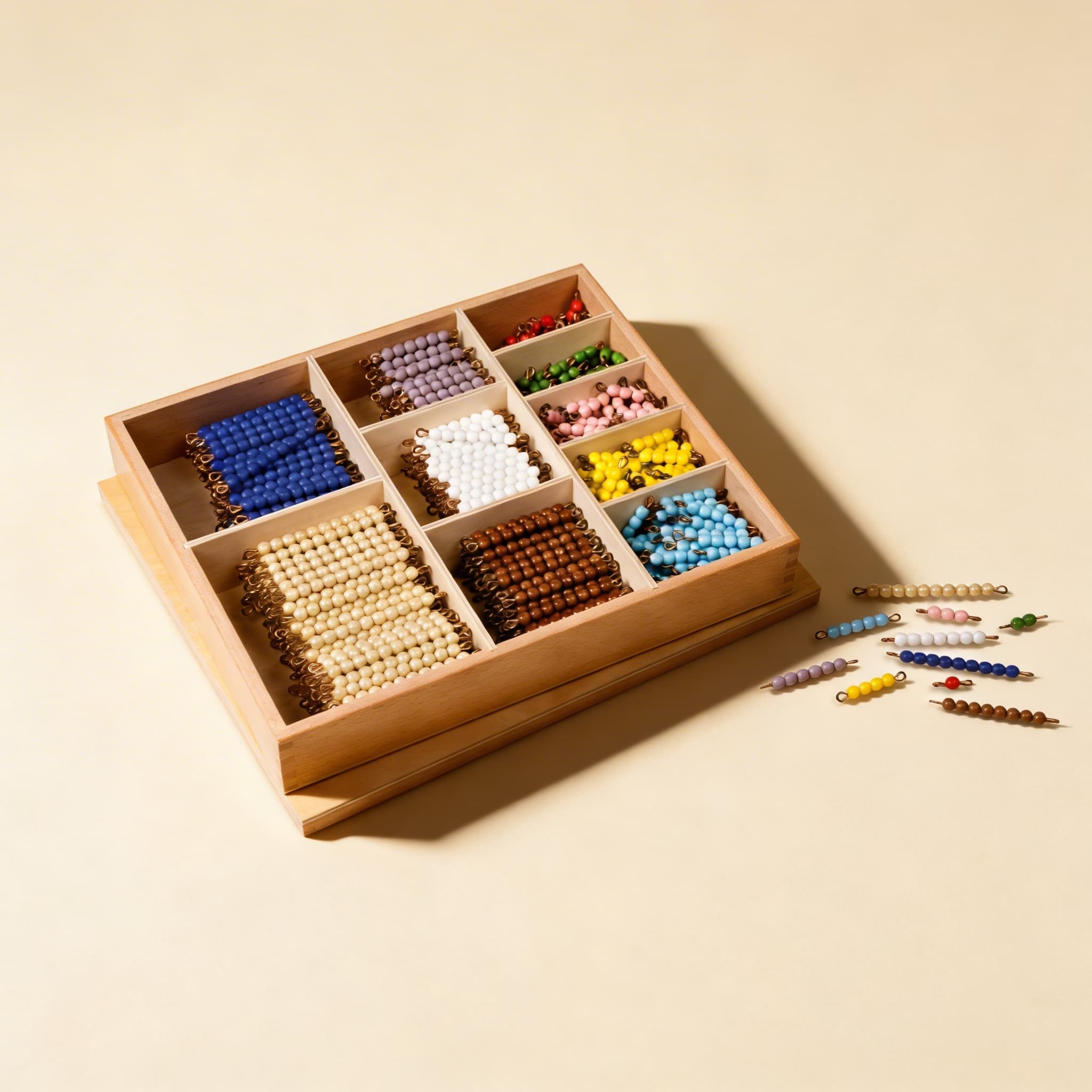 Multiplication Bead Bar Layout Box — Glass Beads for Times Tables