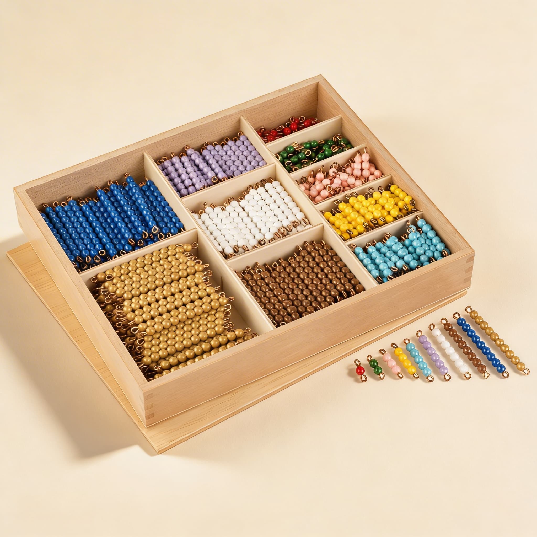 Multiplication Bead Bar Layout Box — Individual Nylon Beads