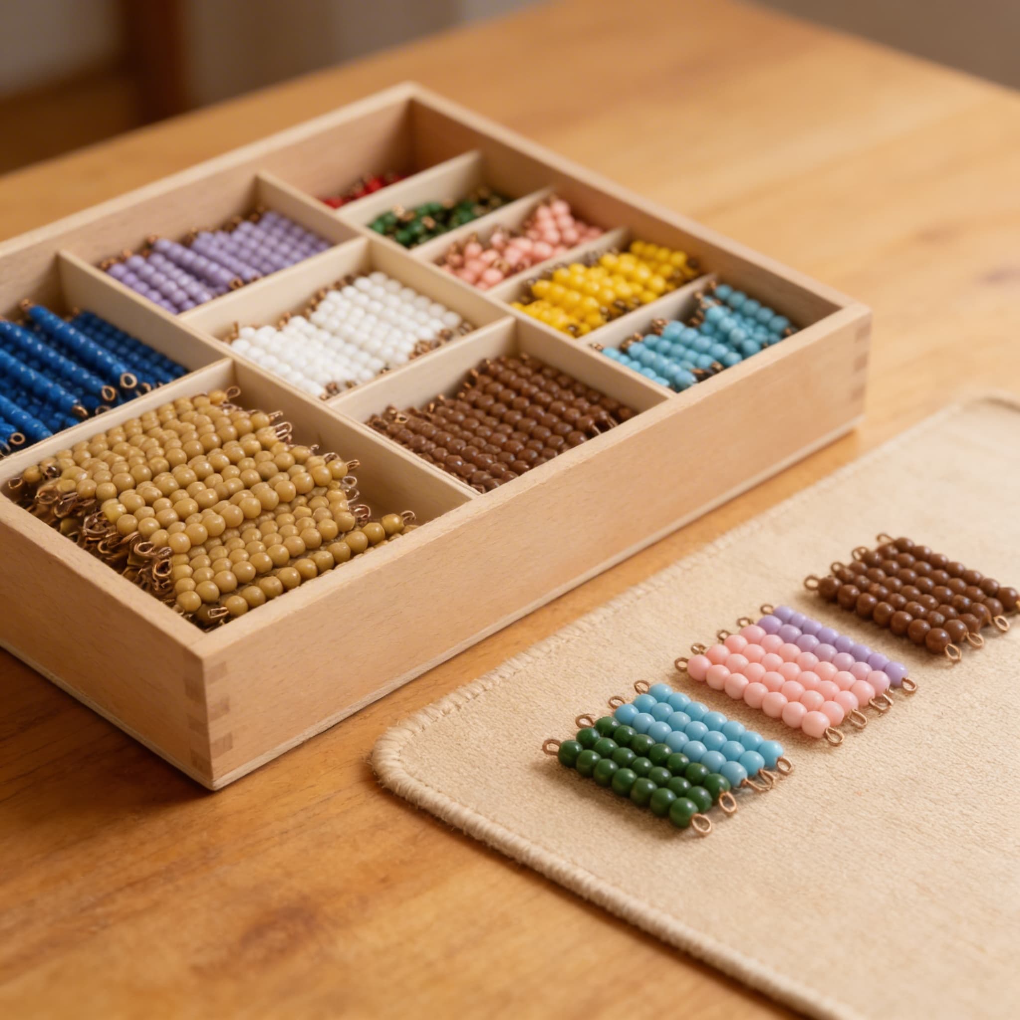 Multiplikations-Perlenstäbe Box — Einzelne Nylon-Perlen — Detailansicht