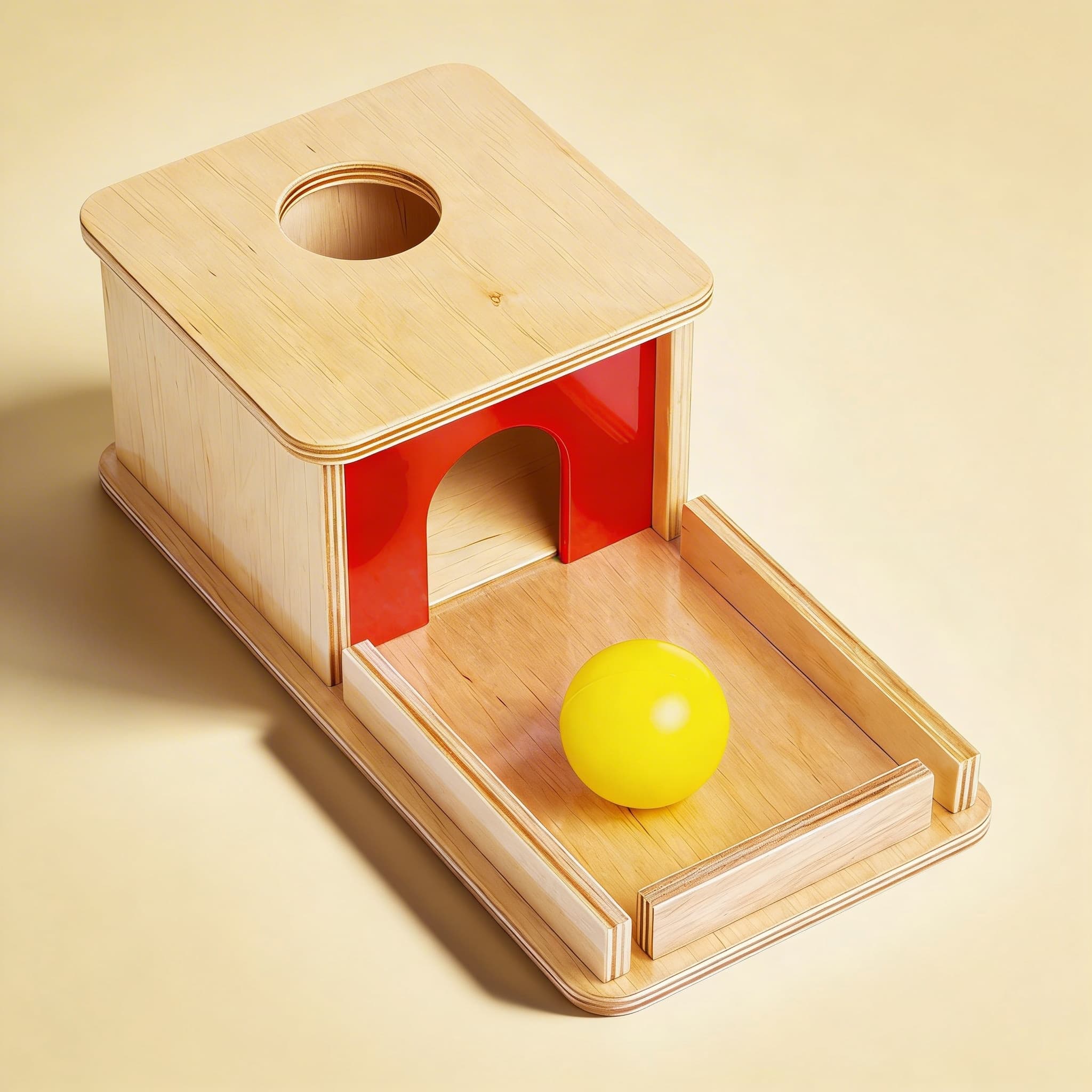 Object Permanence Box — Ball Drop with Tray for Infants