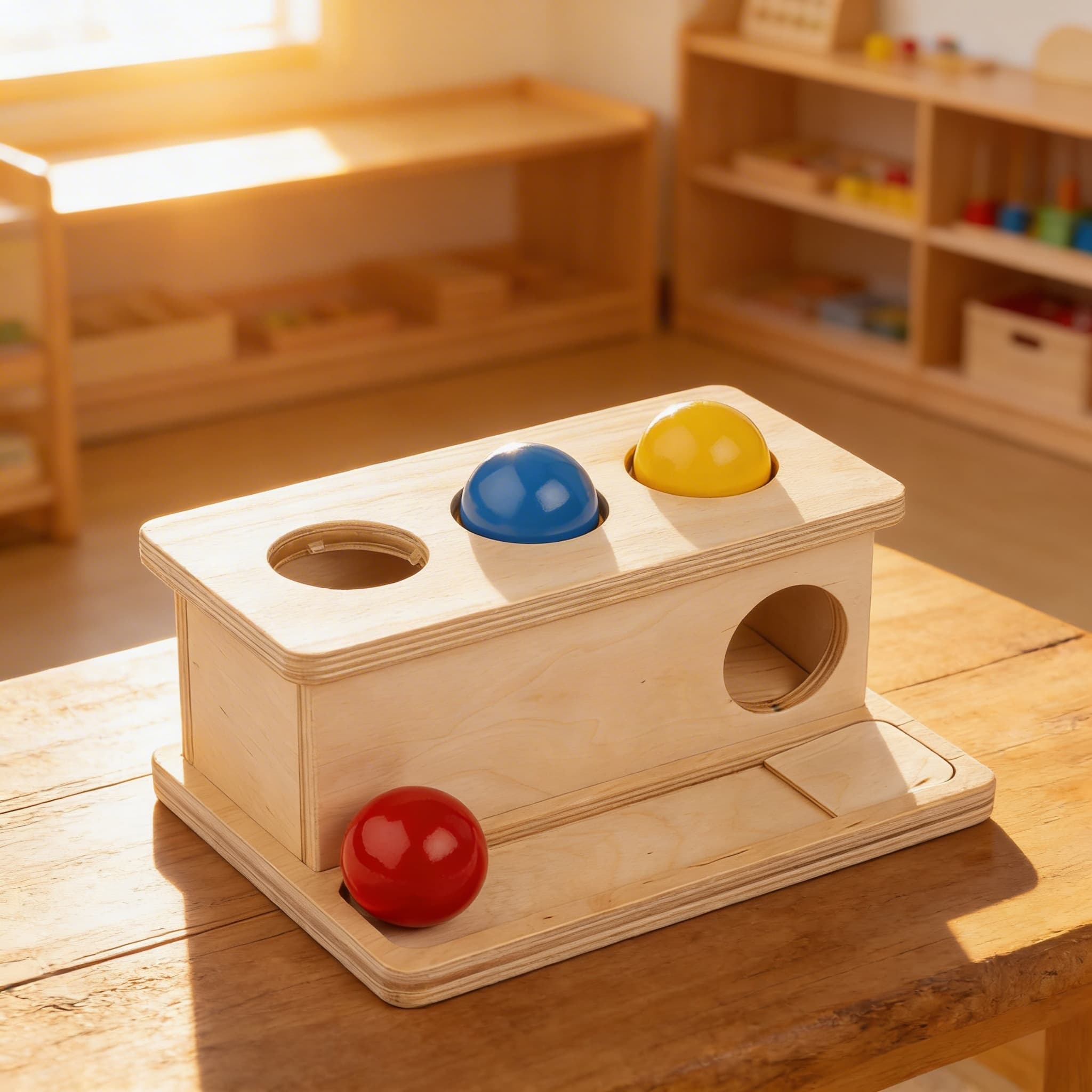 Schiebebox — Objektpermanenz-Entwicklungsaktivität — Im Einsatz