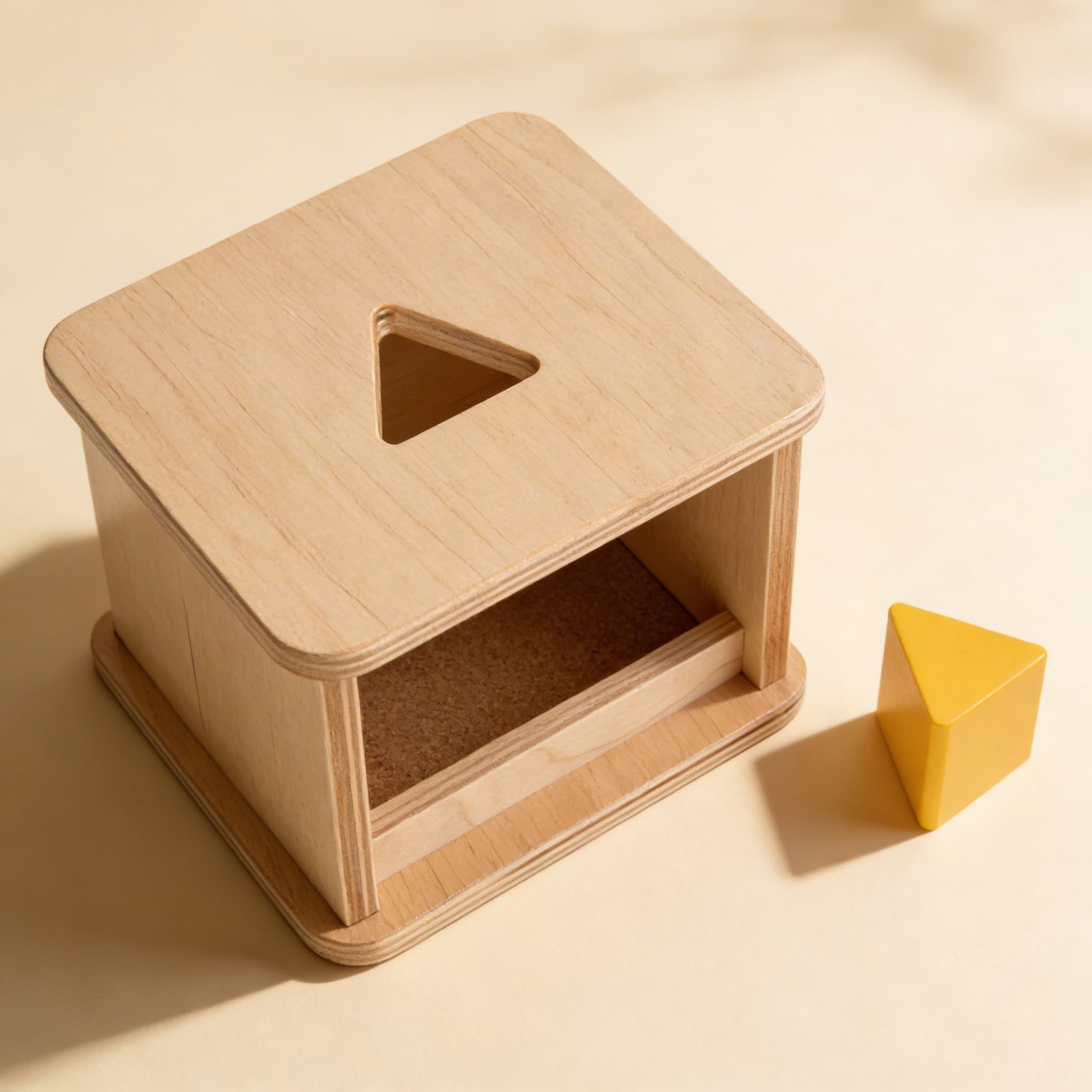 Imbucare-Box mit Dreieckprisma — Dreieck-Formerkennung — Seitenansicht