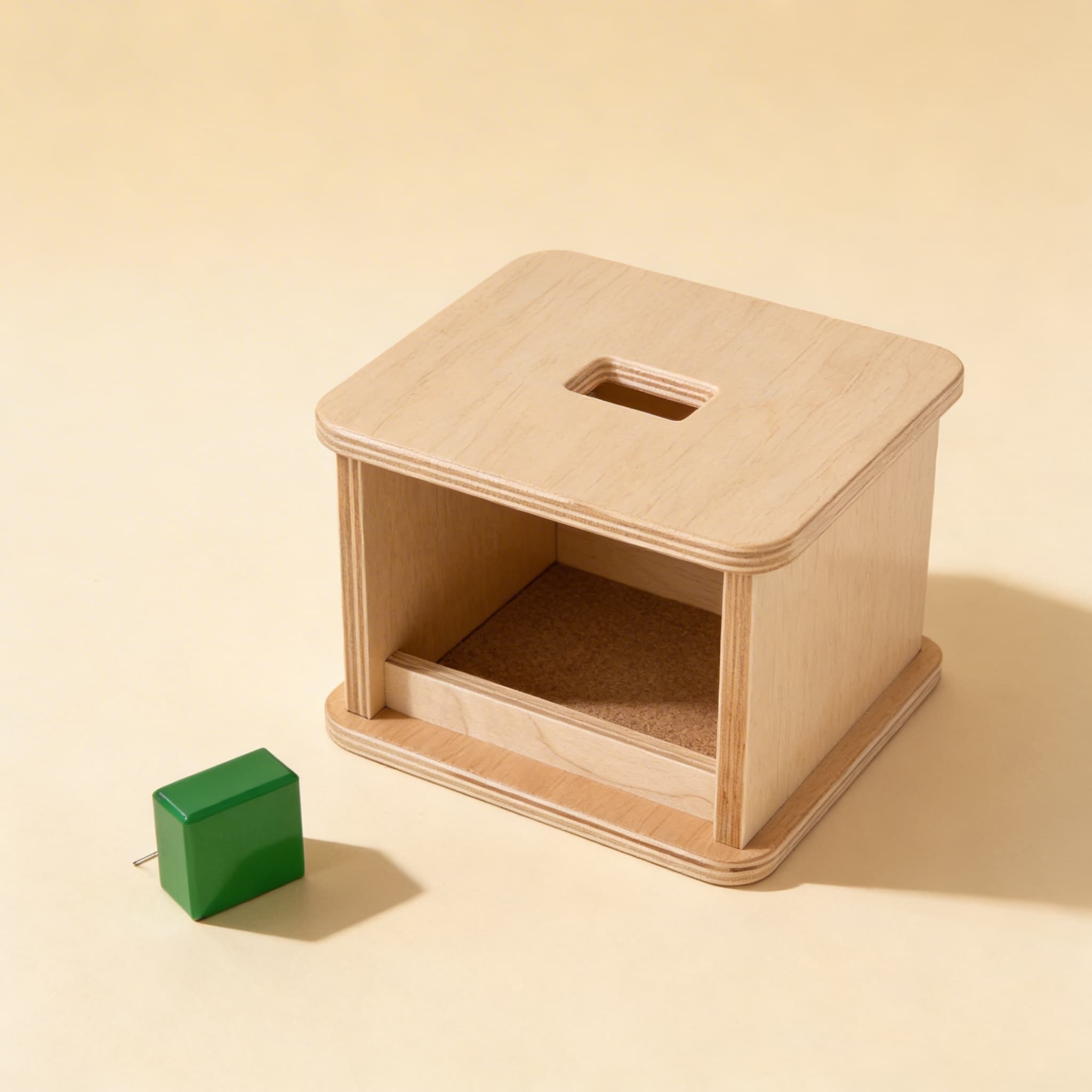 Imbucare-Box mit Rechteckprisma — Formunterscheidungsaktivität — Seitenansicht