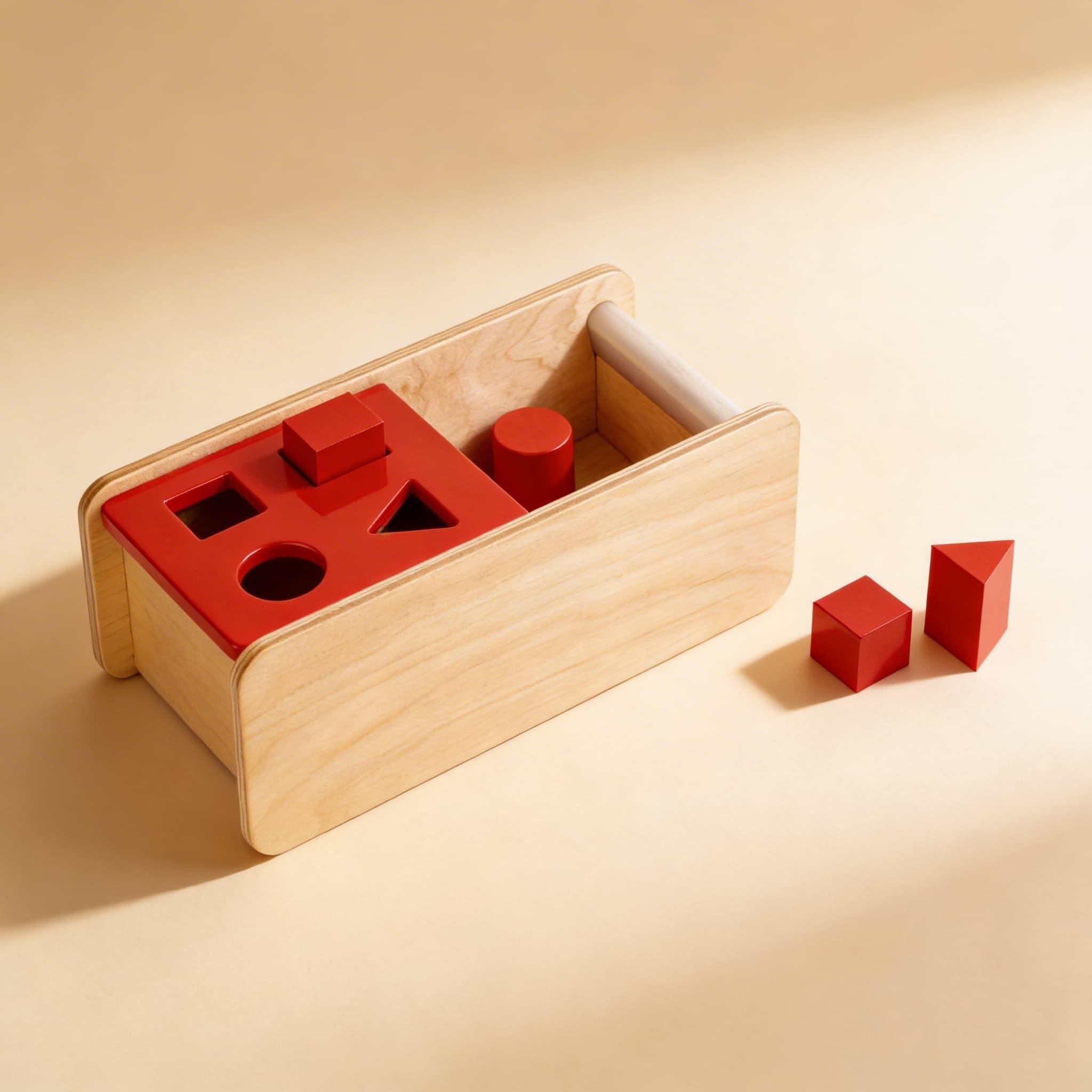 Imbucare Box — Klappdeckel mit 4 Formen für Kleinkinder — Seitenansicht