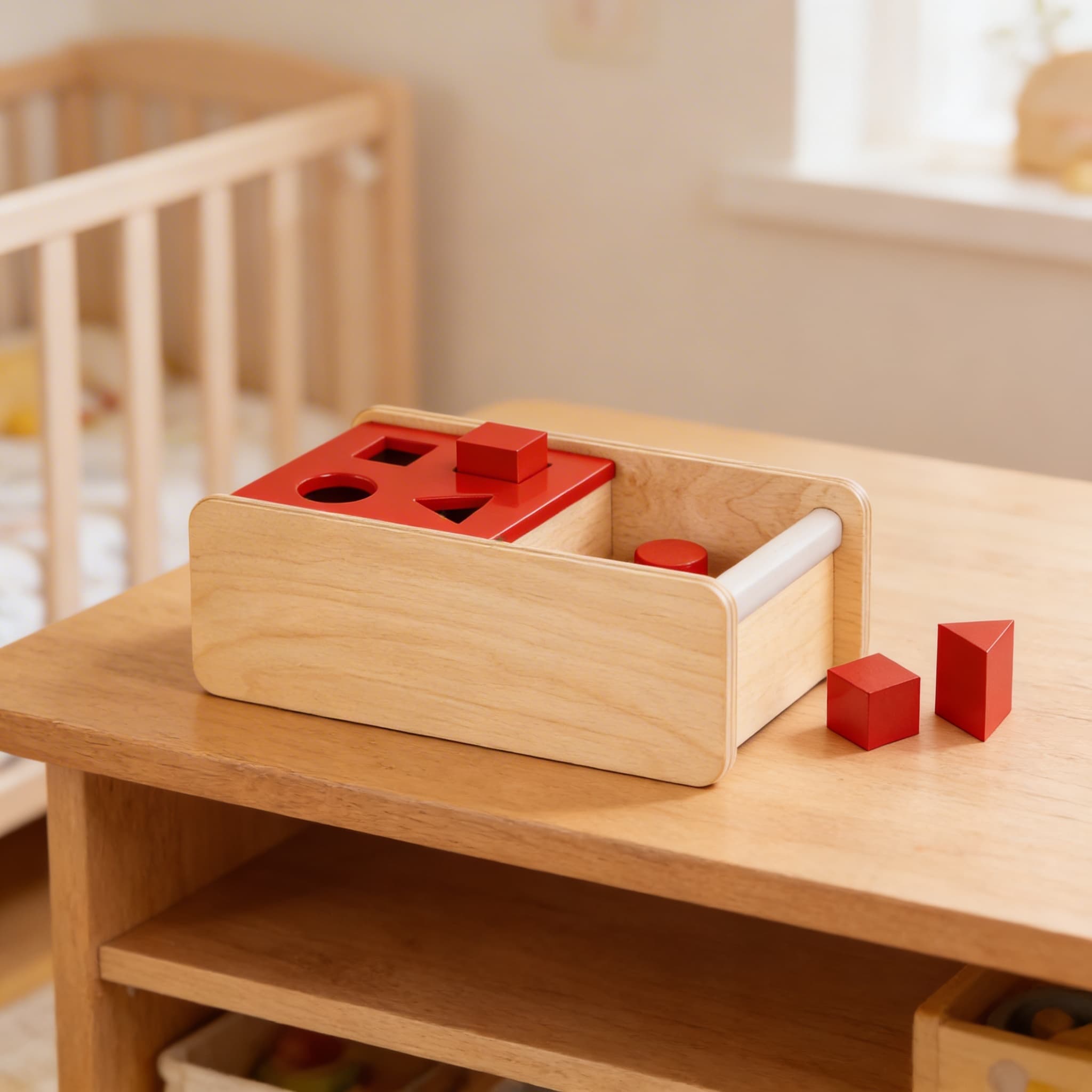 Imbucare Box — Klappdeckel mit 4 Formen für Kleinkinder — Detailansicht