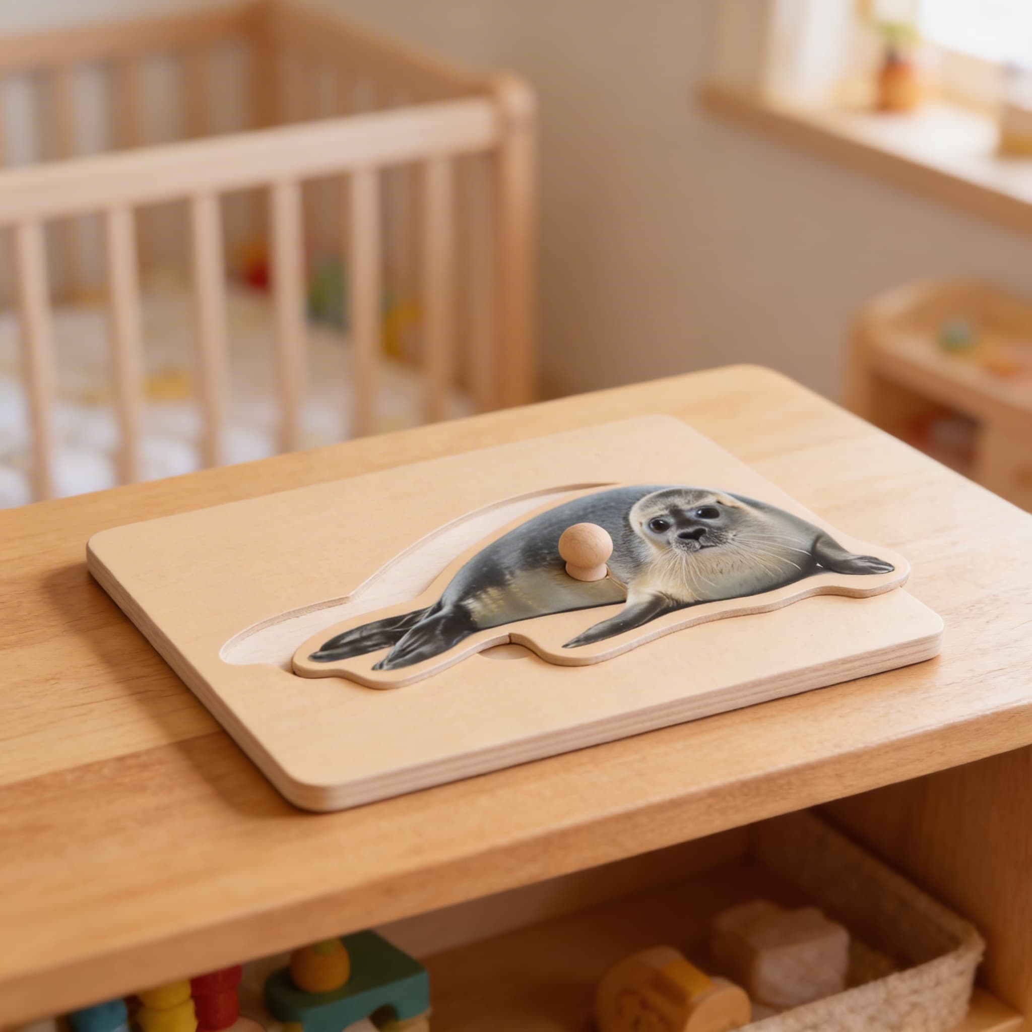 Kleinkind-Puzzle: Robbe — Detailansicht