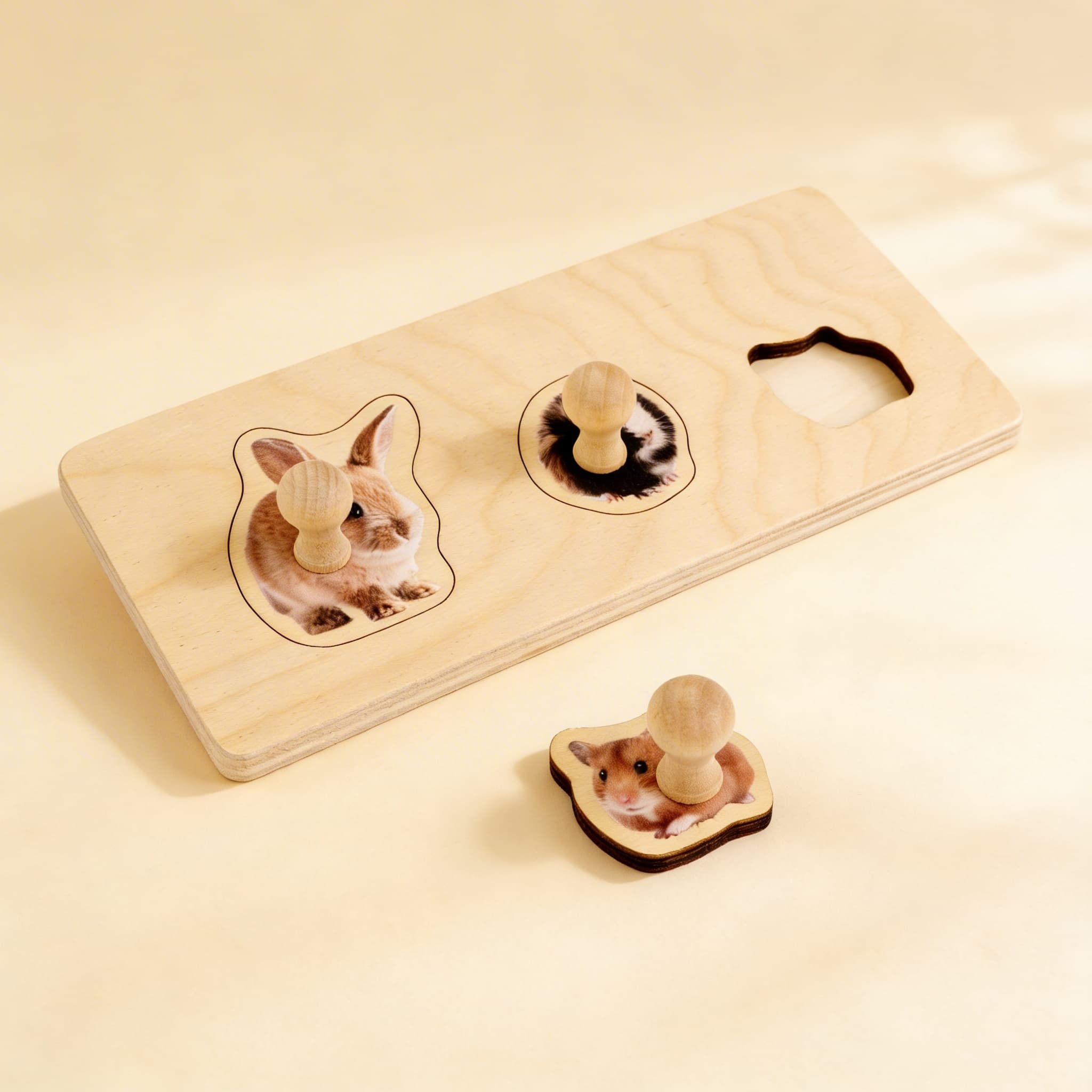 Kleinkind-Puzzle: 3 Nagetiere — Seitenansicht