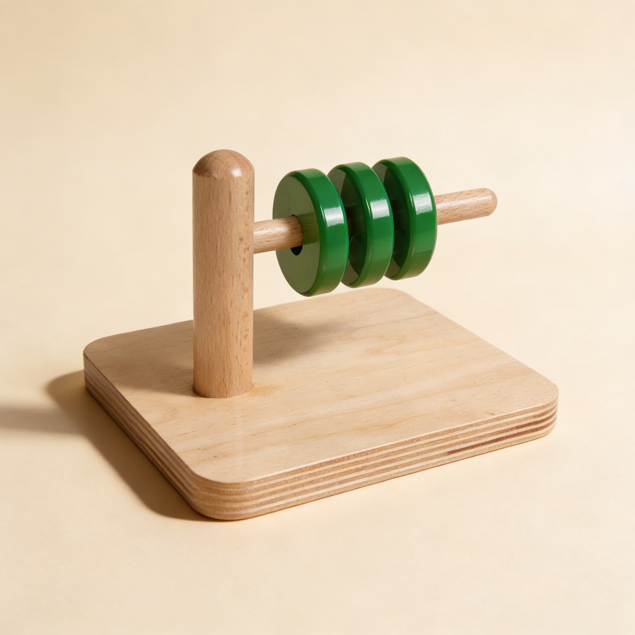 Scheiben auf waagerechtem Dübel — Ansicht 2