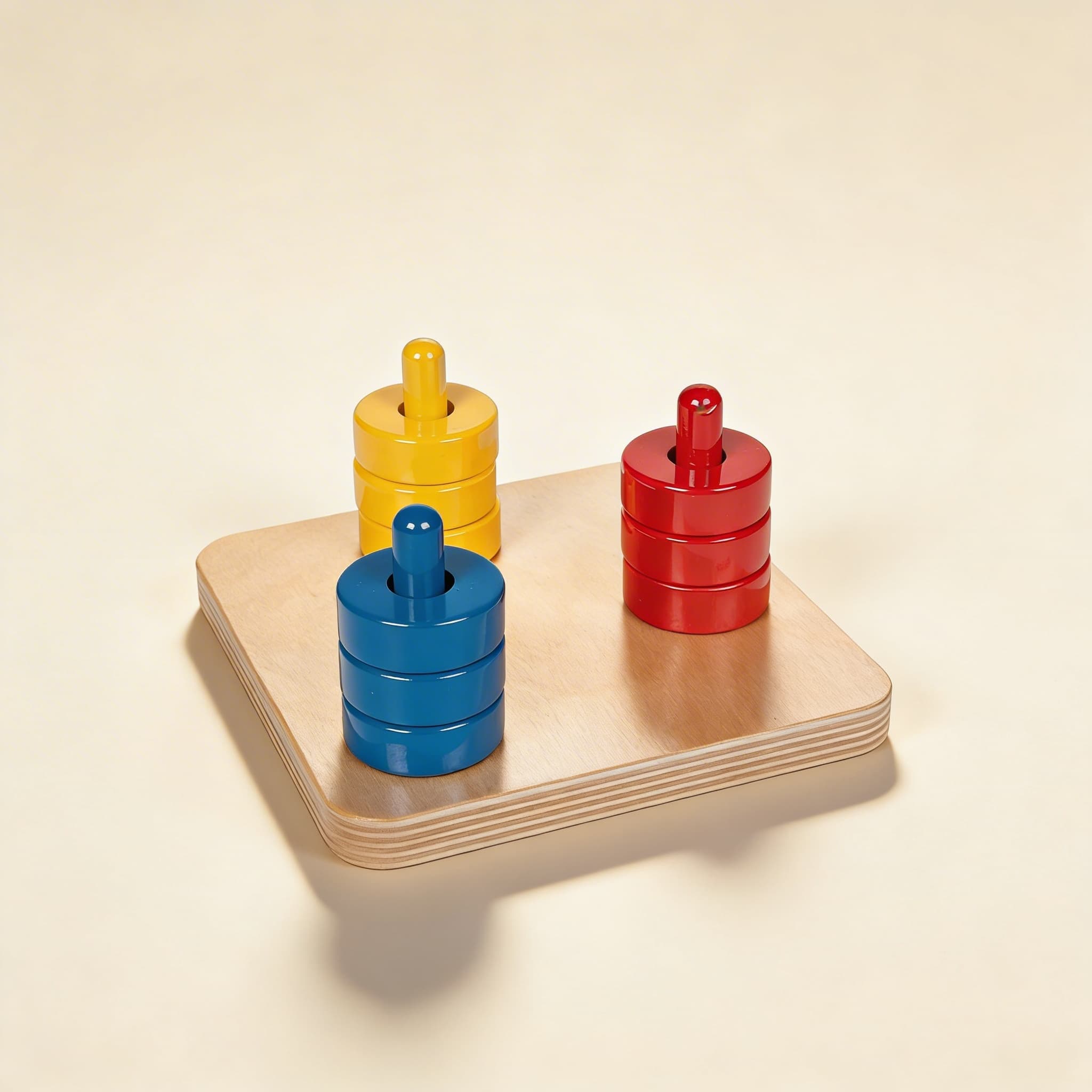 Farbige Scheiben auf Stäben — Stapeln & Sortieren für Kleinkinder — Katalogansicht