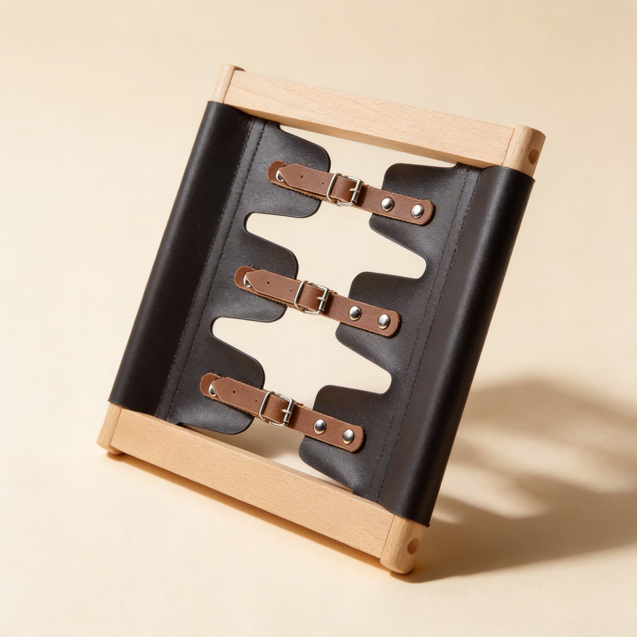 Ankleidungsrahmen: Metallschnallen — Feinmotorik für Kleinkinder — Seitenansicht