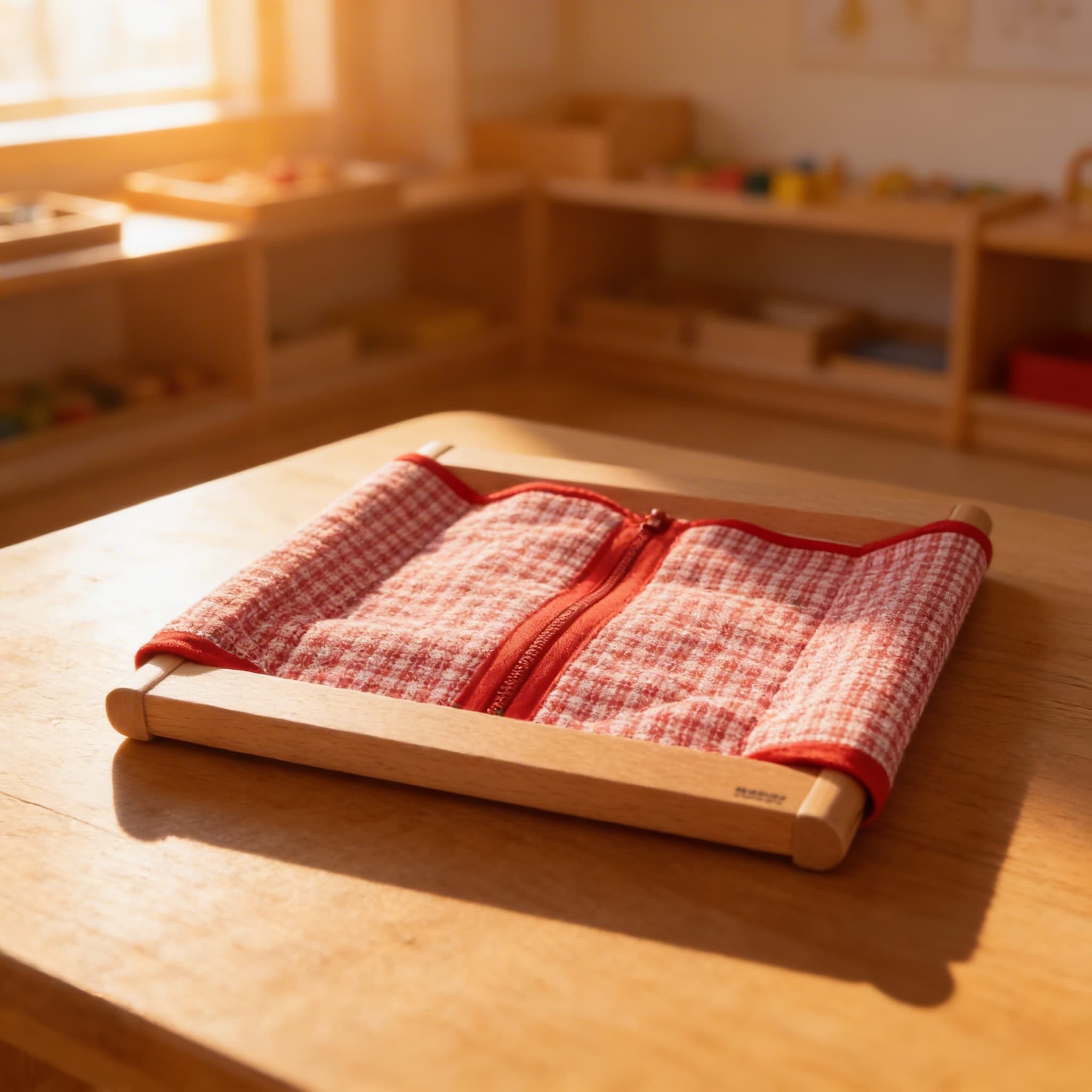 Anziehrahmen: Großer Reißverschluss — Für Kleinkinder — Im Einsatz