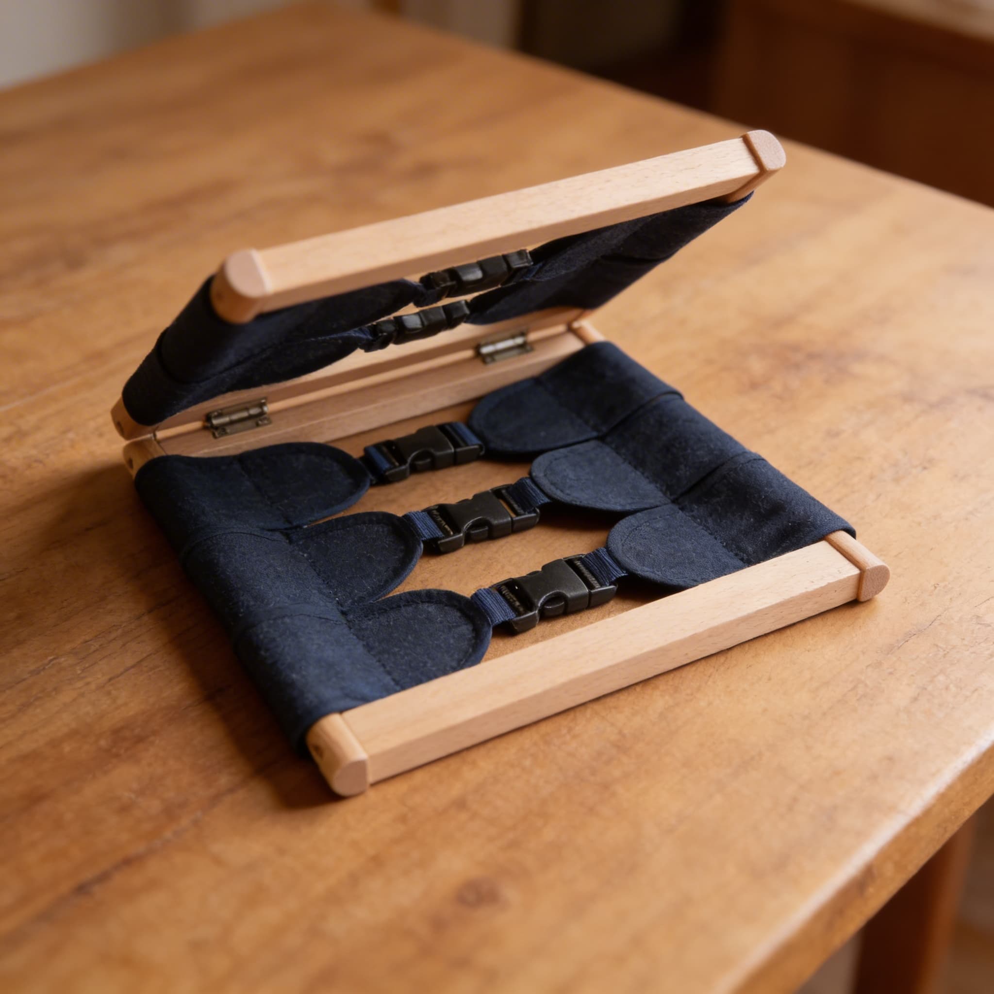 Ankleidungsrahmen: Schnallenübung — Progressive Seitenverschluss-Praxis — Detailansicht