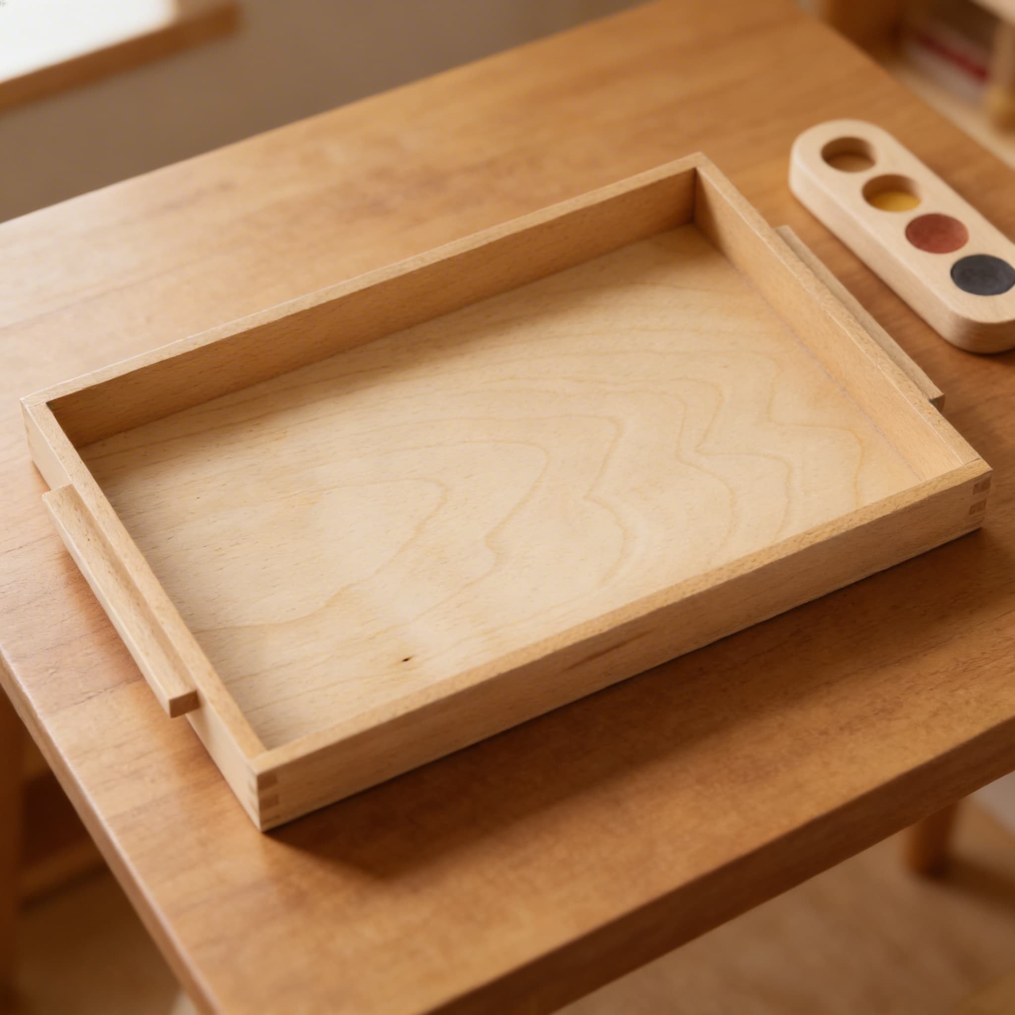 Mittleres Holztablett mit Griffen — Ansicht 3