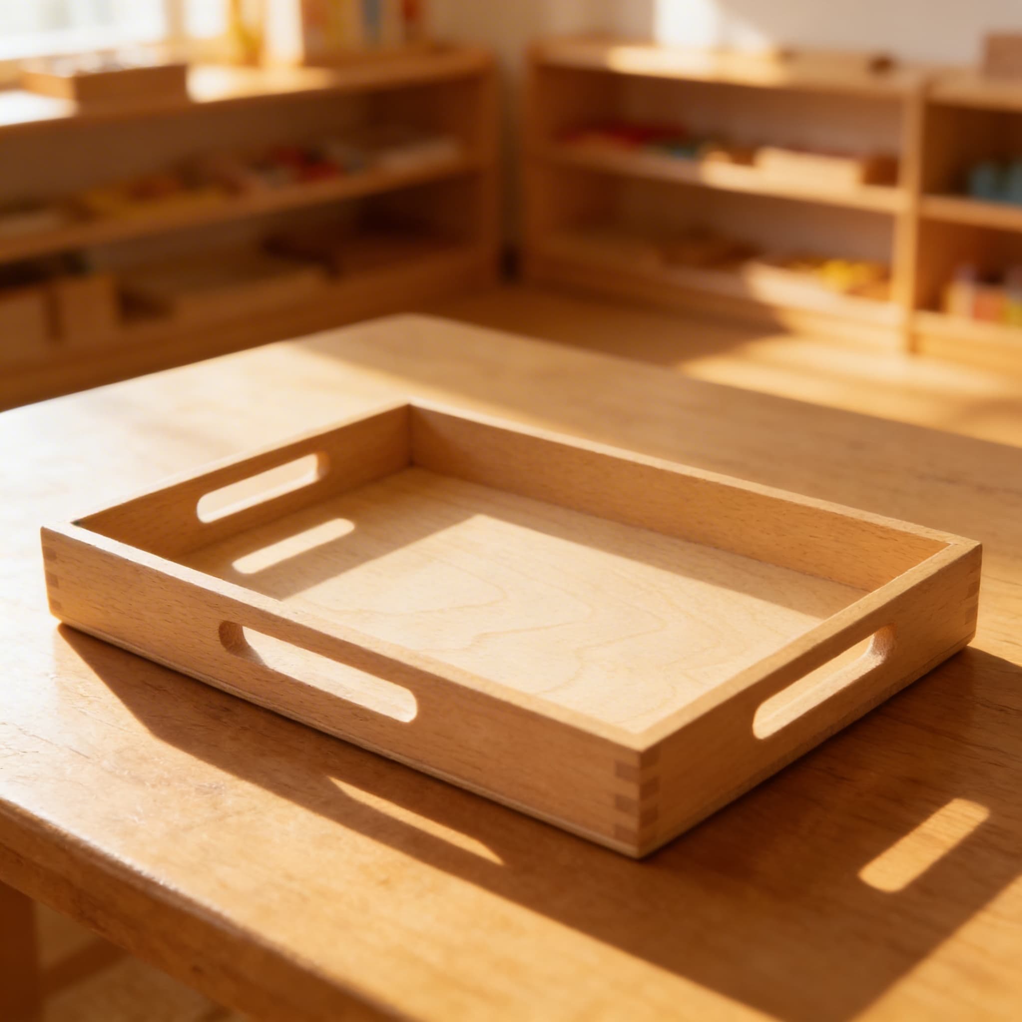 Mittleres Holztablett mit Griffen — Ansicht 4