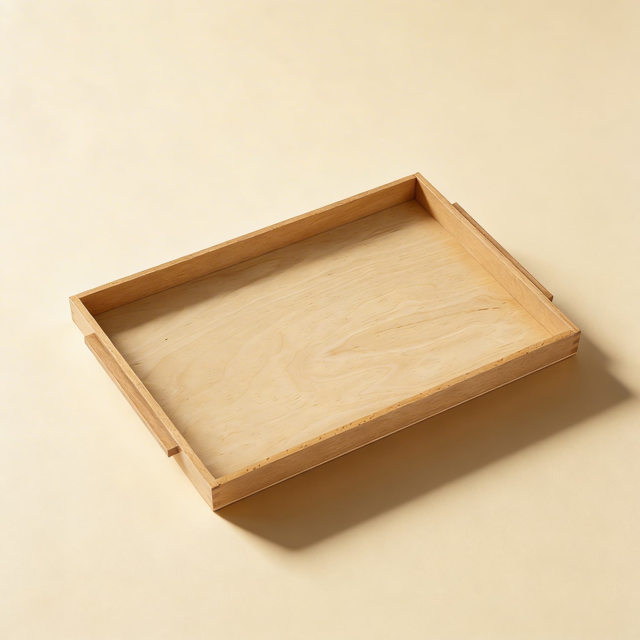 Großes Holztablett mit Griffen