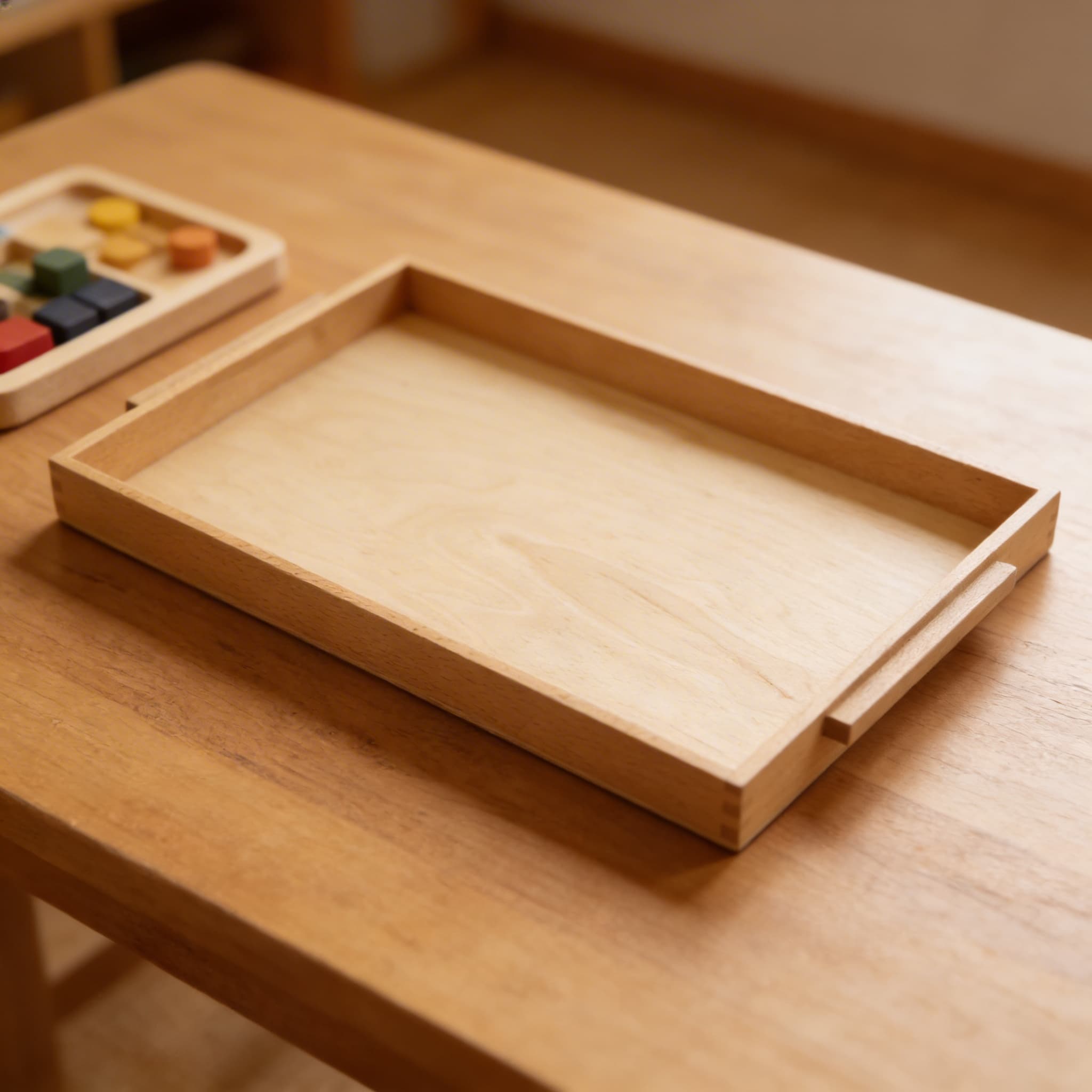 Großes Holztablett mit Griffen — Ansicht 3