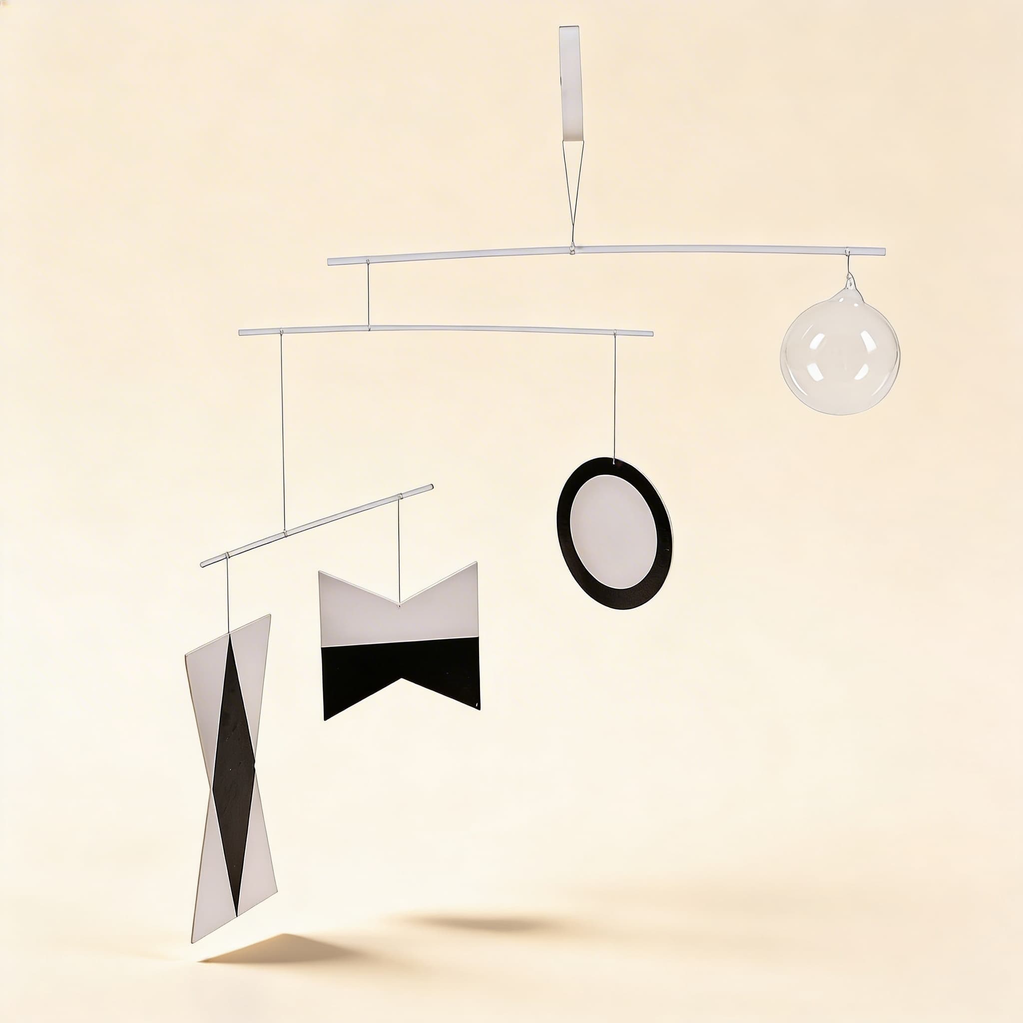 Munari Mobile — First Visual Mobile with Geometric Black & White Forms