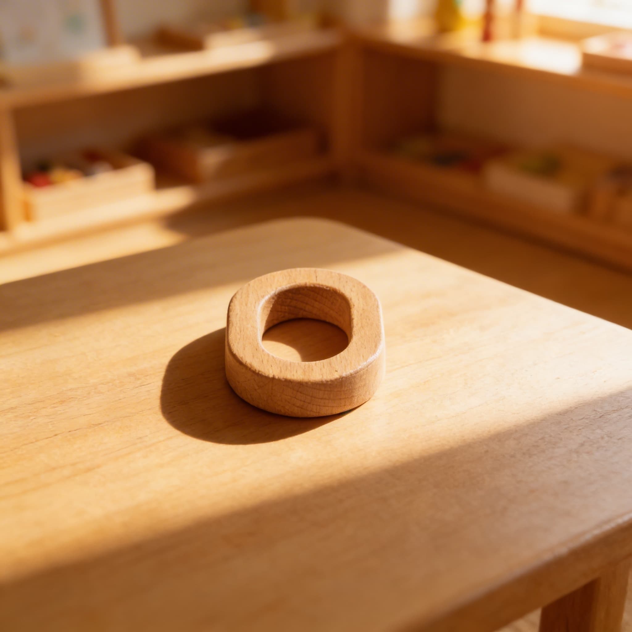 Holz-Oval-Greifring — Natürliches Handkoordinations-Werkzeug — Im Einsatz