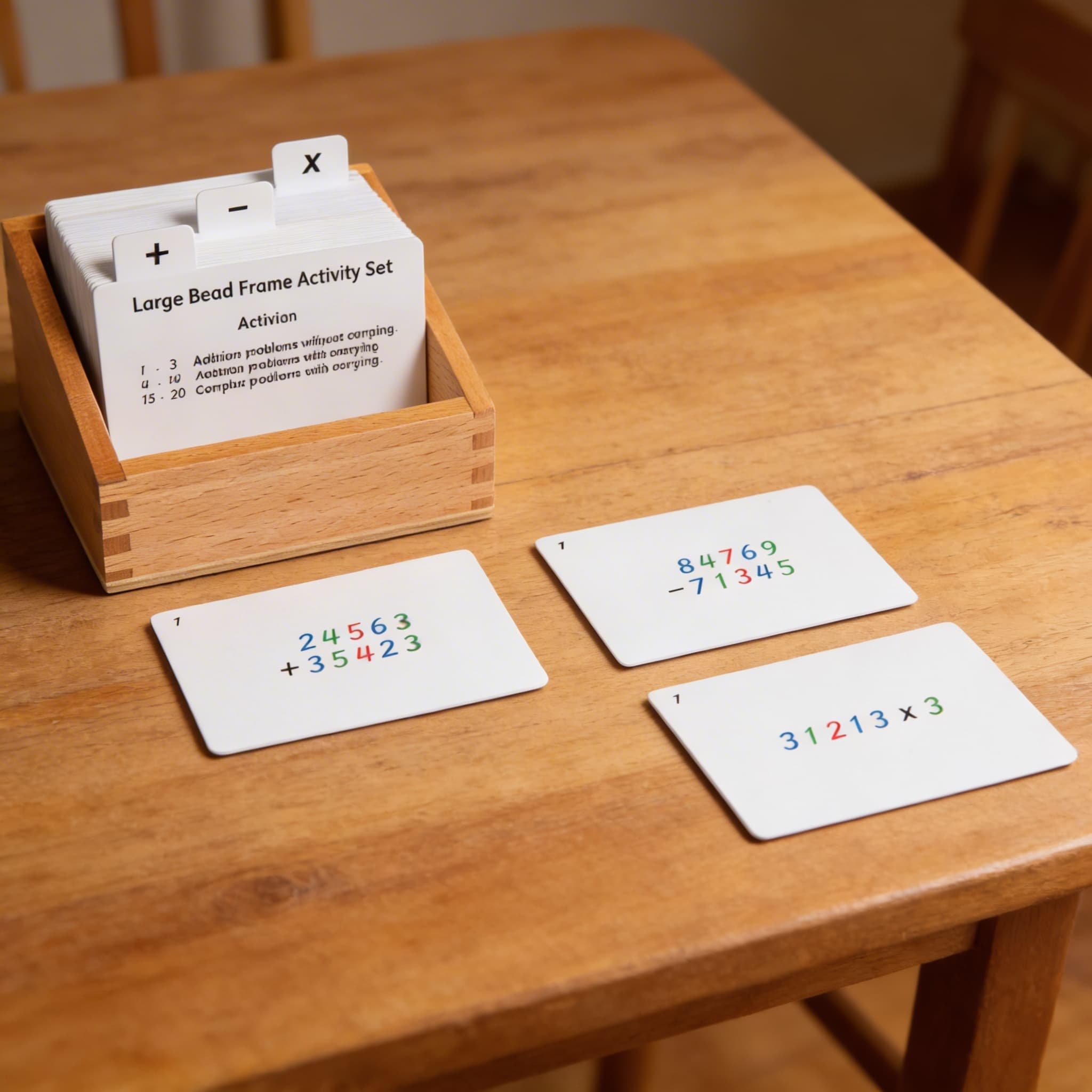 Sada Aktivit pro Velký Korálkový Rámec — Barevná Sčítací Cvičení — Detailní pohled