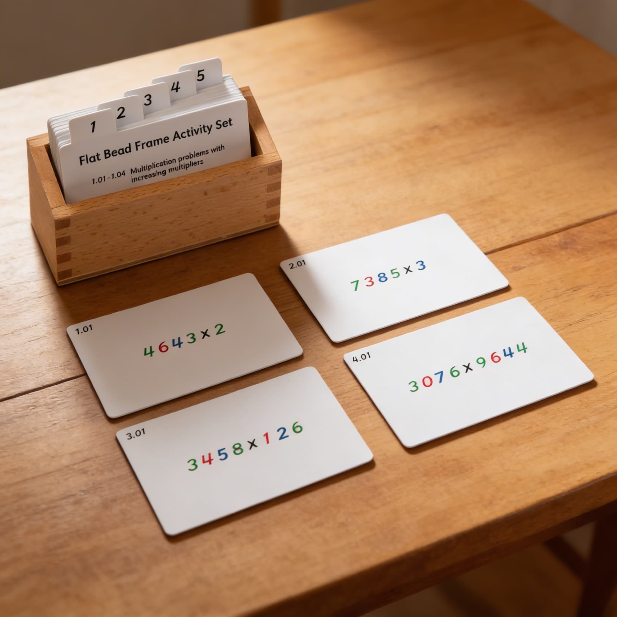 Sada aktivit pro plochý korálkový rám — násobení kartičky — Detailní pohled