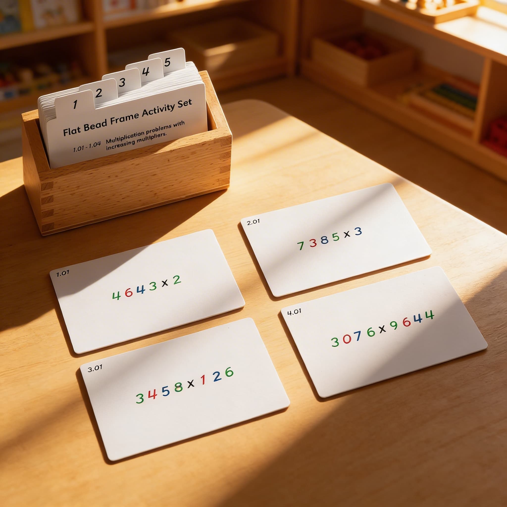 Sada aktivit pro plochý korálkový rám — násobení kartičky — Při použití
